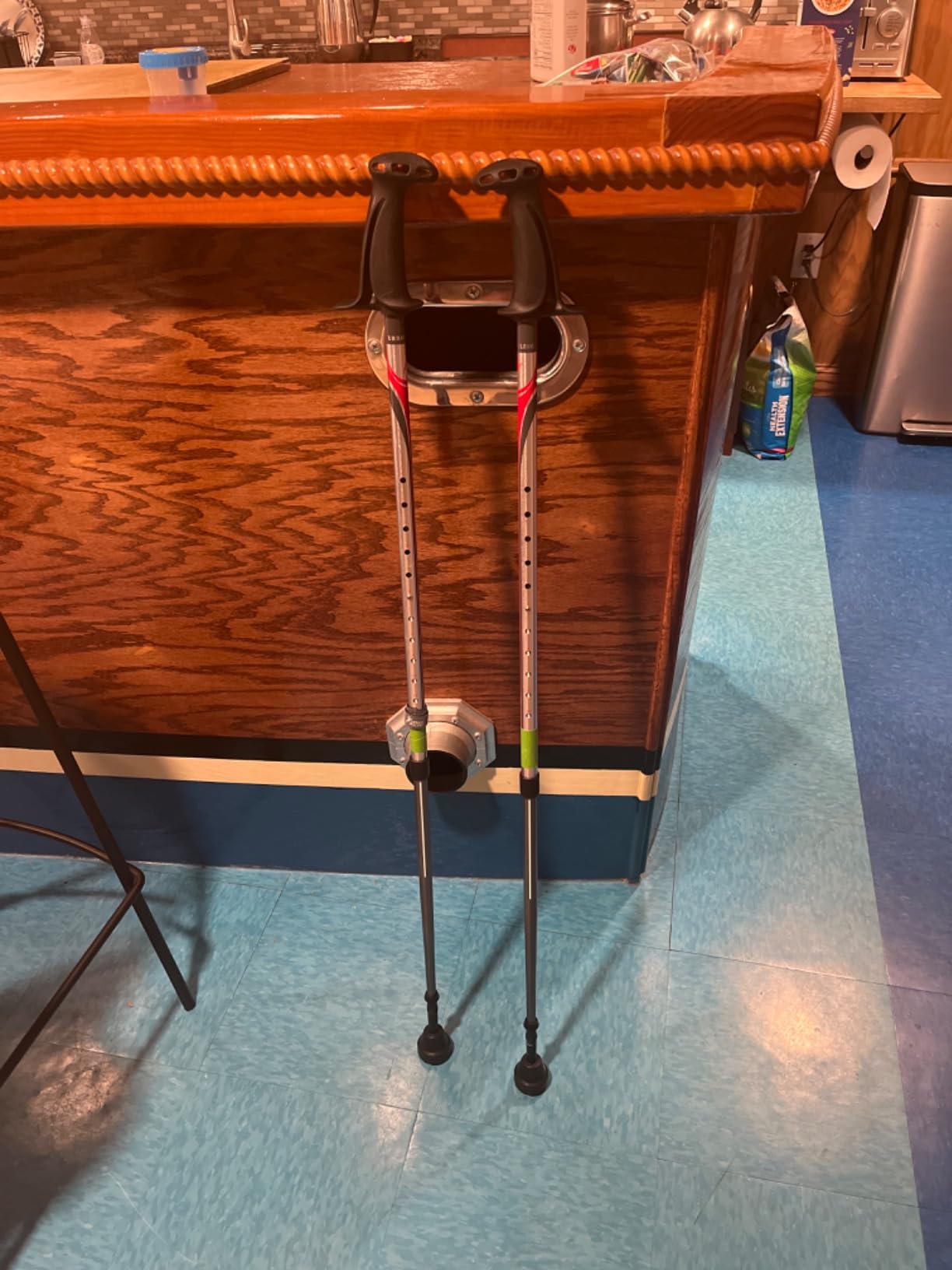 Urban Poling ACTIVATOR Walking Poles for Balance and Rehabilitation - 1 Pair - Ergonomic CoreGrip Handles - Adjustable, Collapsible, and Lightweight for Stability and Recovery in Silver/Red customer photo 1