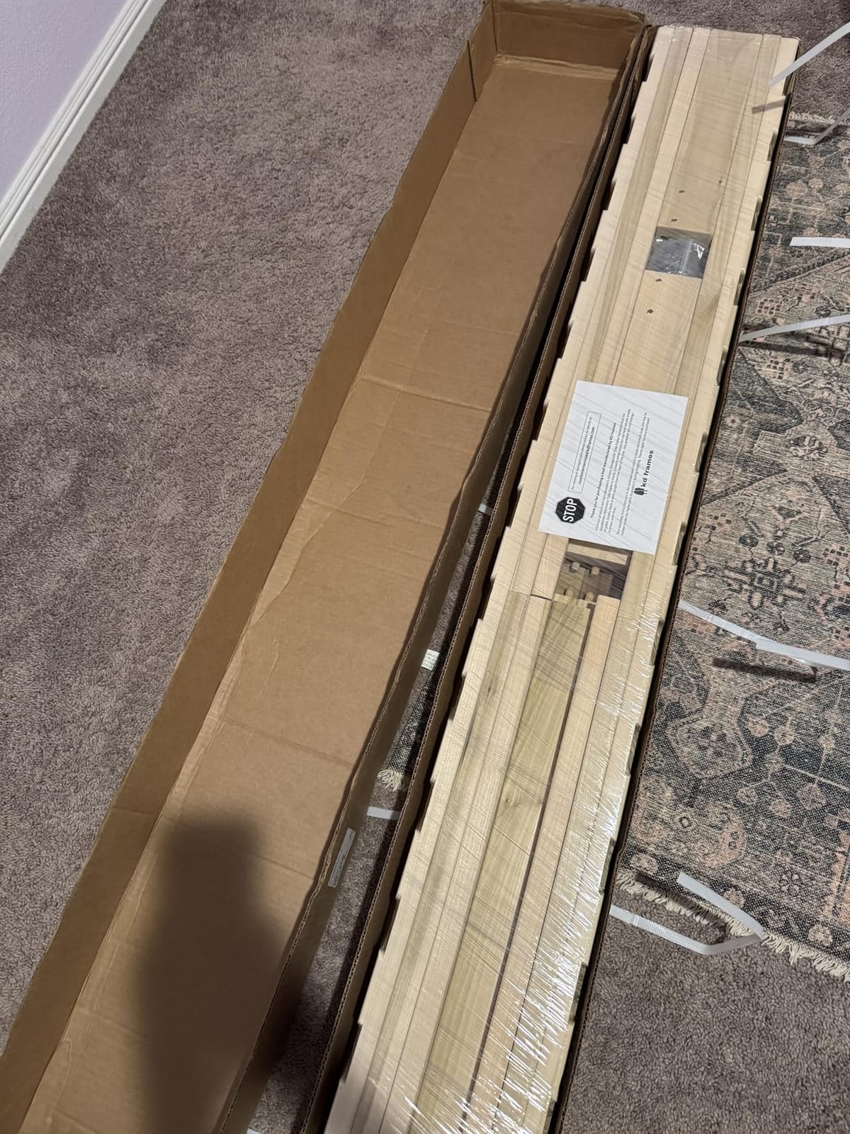 KD Frames Nomad Platform Bed - Queen Bed Frame - Unfinished Wood Bed Frame - Minimalist Swedish Design - Natural Wood Bed - Easy Assembly, No Box Spring Needed - Solid Wood Queen Platform Bed customer photo 2