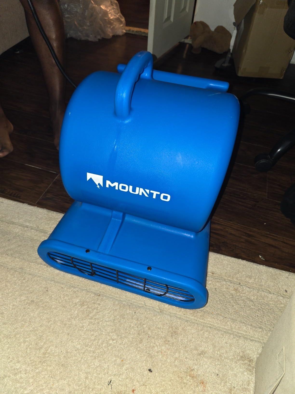 MOUNTO 1/3 HP 2000 CFM Air Mover for Water Damage Restoration - Heavy-Duty Carpet Dryer & Floor Blower Fan with 3 Speeds, Dual GFCI Outlets & 25ft Power Cord customer photo 2