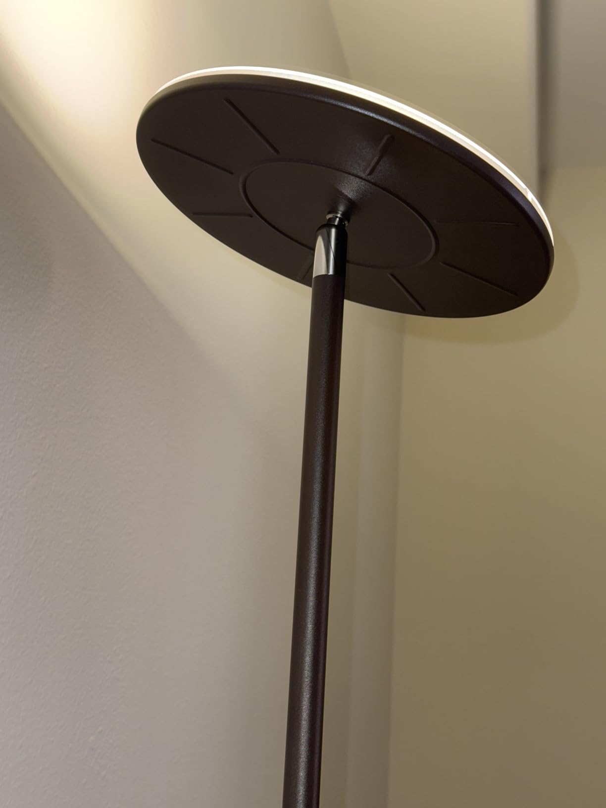 Brightech Sky LED Floor lamp, Torchiere Super Bright Floor Lamp for Living Room Decor & Office - Dimmable, Tall Standing Lamp with Warm Light for Bedroom & Reading - White customer photo 1