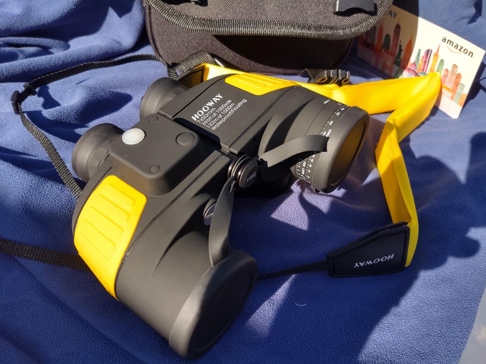 Hooway 7x50 Waterproof Fogproof Military Marine Binoculars w/Internal Rangefinder & Compass for Navigation, Boating, Fishing, and More customer photo 2