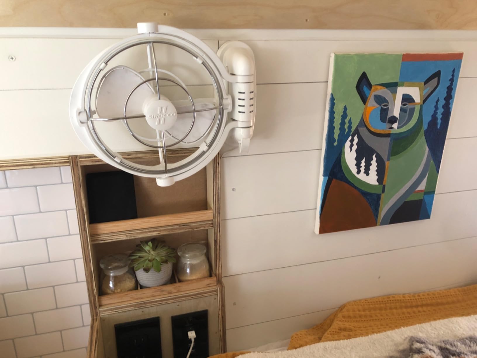 SEEKR Sirocco II Fan from Caframo. 12V/24V Auto-Sensing DC, Omnidirectional Low-Power Draw Fan for Boats and RVs. Hardwire Installation Required. Made in Canada. White. customer photo 2
