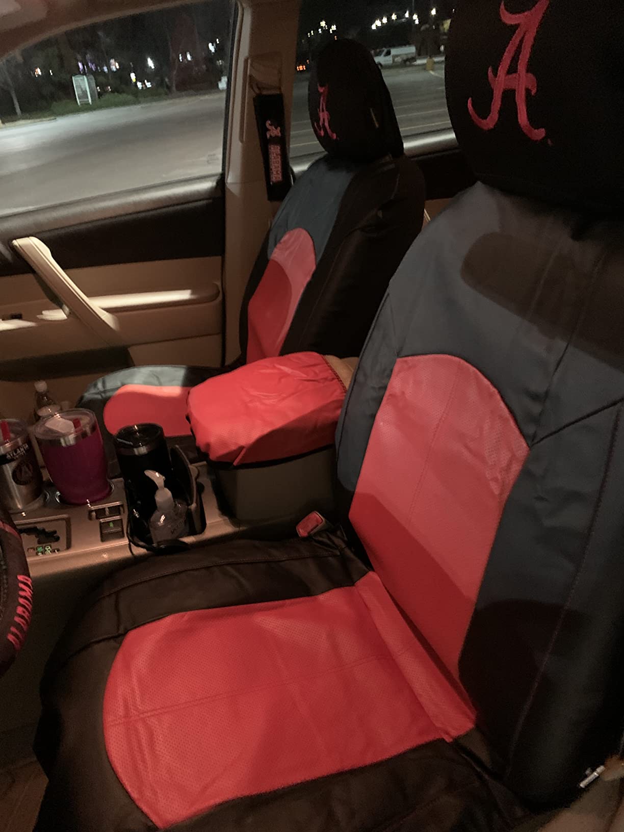 FH Group Perforated Leatherette Three Row Set 7 Seater Car Seat Covers, Airbag Compatible and Split Ready - Universal Fit for Cars, Trucks & SUVs Red customer photo 1