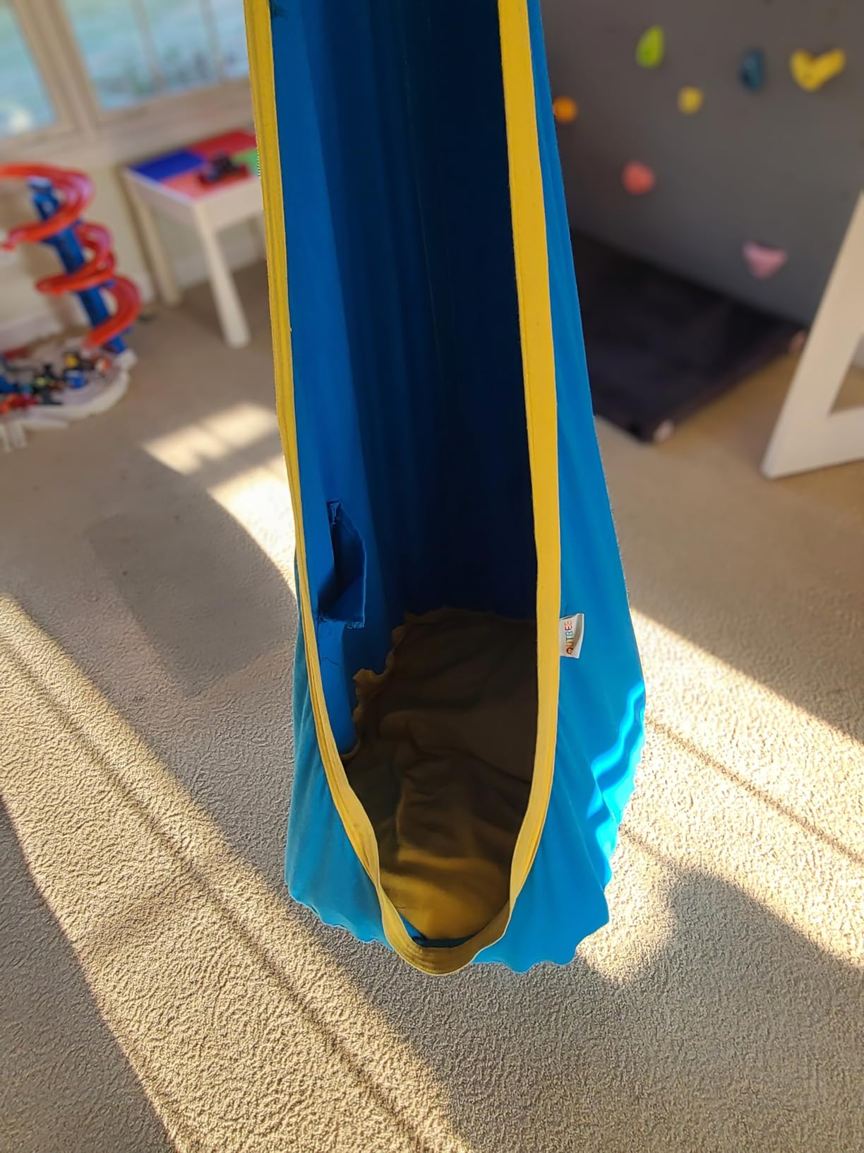OUTREE Kids Pod Swing Seat, Cotton Child Hammock Swing Chair, Sensory Swing for Indoor and Outdoor Use, Blue customer photo 1