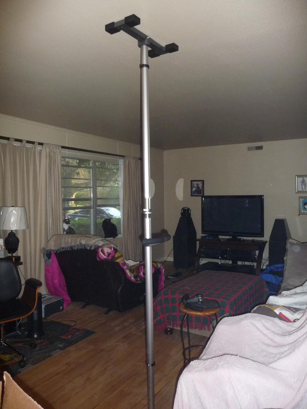 Signature Life Sure Stand Pole, Elderly Tension Mounted Floor to Ceiling Transfer-Pole, Bathroom Safety Grab Bar and Stability Rail with Adjustable Curved Hand Grips and Padded Handle, Deep Bronze customer photo 2