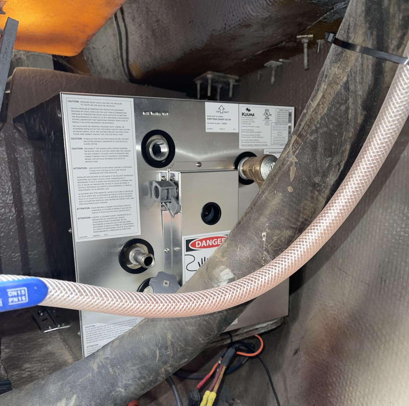 Kuuma Marine Water Heater, 120V, Side Mount Front Exchange, Gray, 6 Gallon | Aluminum Tank Build, 15.6 x 13.6 x 19.4 In, Compact Horizontal Design, for Boat and Galley Installs customer photo 1
