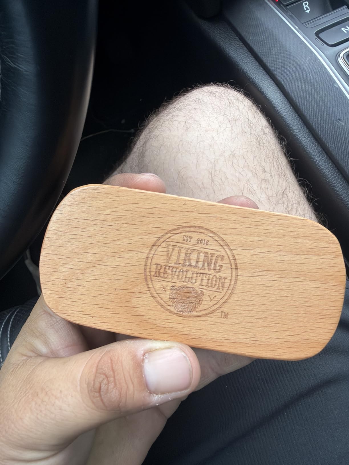 Viking Revolution Beard Comb and Beard Brush Set with Velvet Pouch | Includes Natural Boar Bristle Brush & Dual Action Pear Wood Comb - Velvet Travel Pouch Included - For Beards & Mustaches customer photo 2