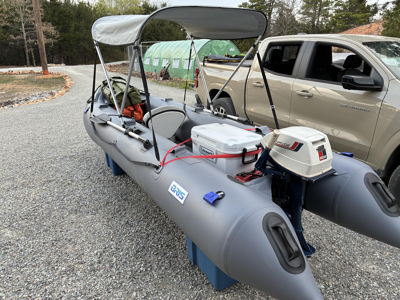 BRIS 14.1ft Inflatable Boat Inflatable Kayak 3 Person Kayak Canoe Fishing Pontoon Boat customer photo 2