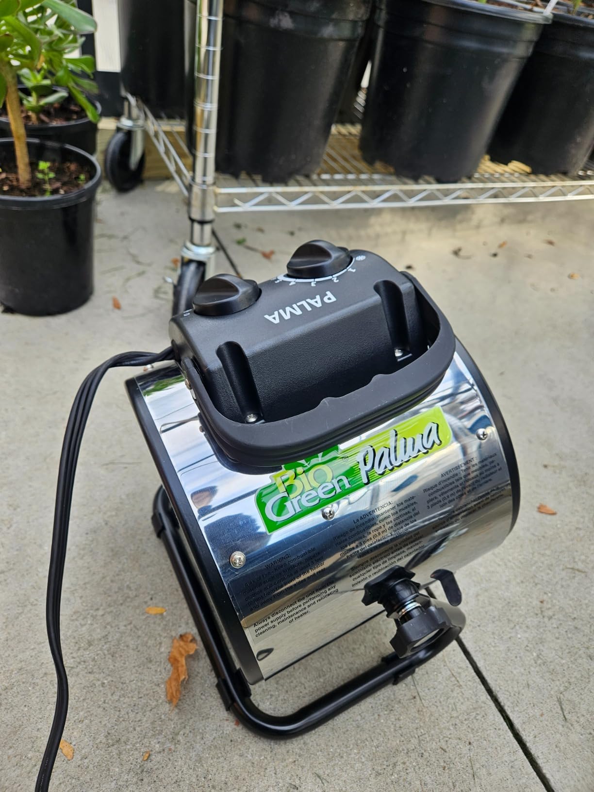 BioGreen Electric Greenhouse Heater & Fan with Digital Thermostat PALMA | 1500 Watts, 5100 BTU/hr | 5800 ft3/h Air Circulation -58 to 210.2F | Stainless Steel | Spraywater Proof customer photo 1