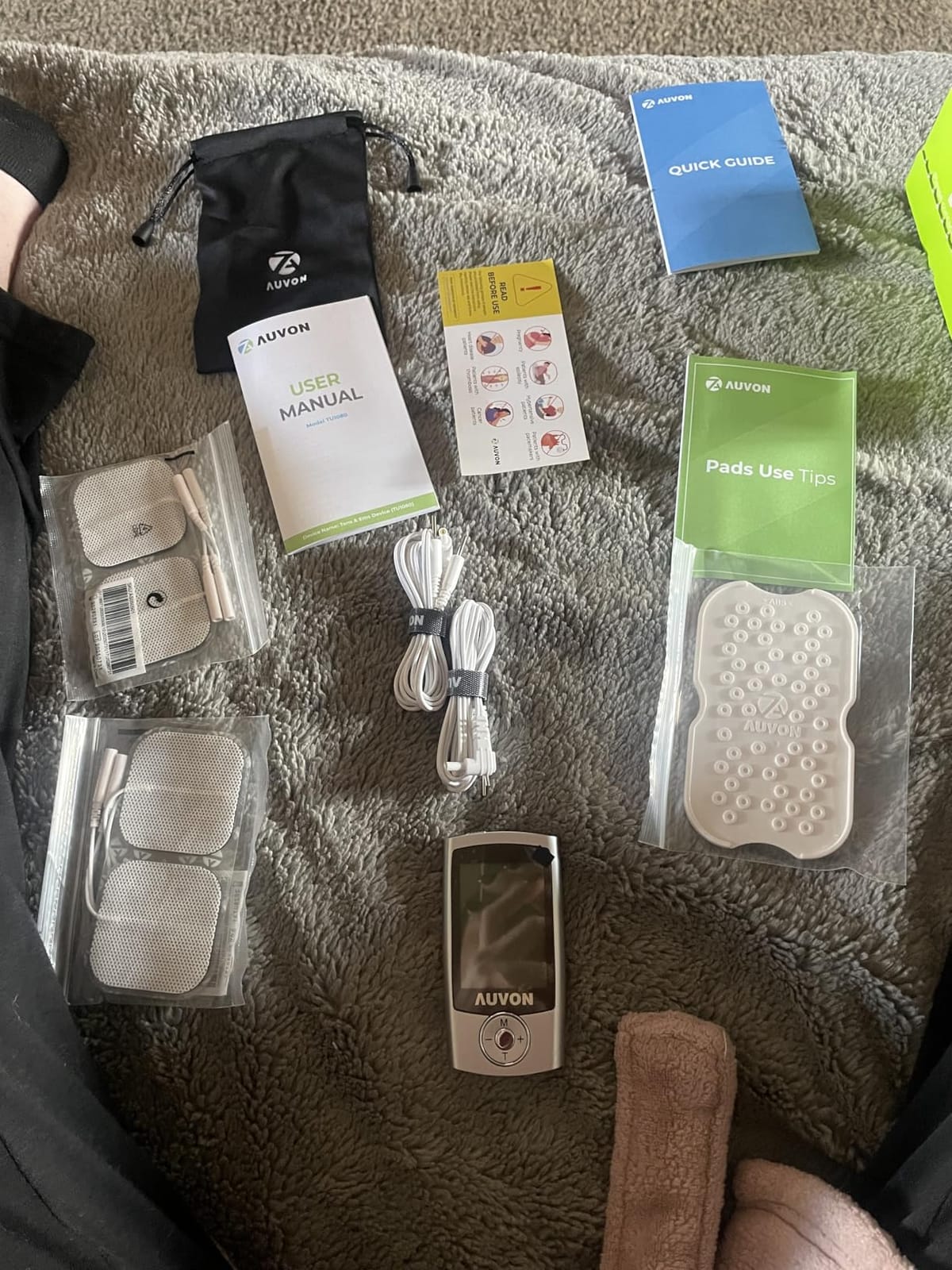 AUVON 24 Modes TENS Unit Muscle Stimulator for Pain Relief, Premium Pads | Rechargeable TENS Machine, Drug-Free Pain Relief for Shoulder, Lower Back, Muscle, Physical Therapy, 8pcs Electrode Pads customer photo 1