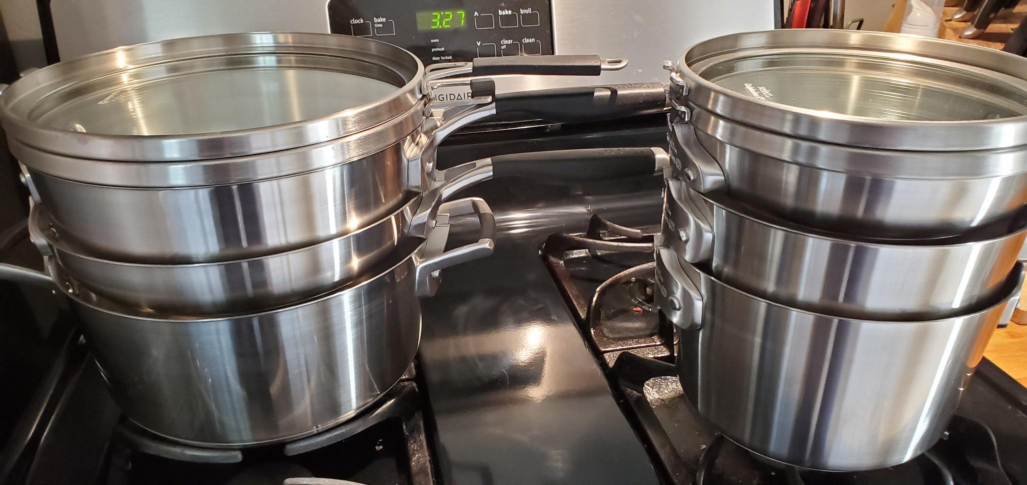 Calphalon Premier Space-Saving Stainless Steel Pots and Pans, 10-Piece Cookware Set | Stackable Space-Saving Pots and Pans Set with Stay Cool Handles and Aluminum Core for Even Cooking customer photo 1