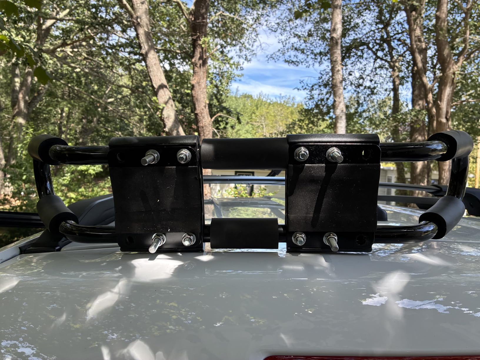 2 Pairs Heavy Duty Kayak Rack-Includes 4 Pcs Ratchet Tie-Mount on Car Roof Top Crossbar-Easy to Carry Kayak Canoe Boat Surf Ski (J-Bar Rack) customer photo 2