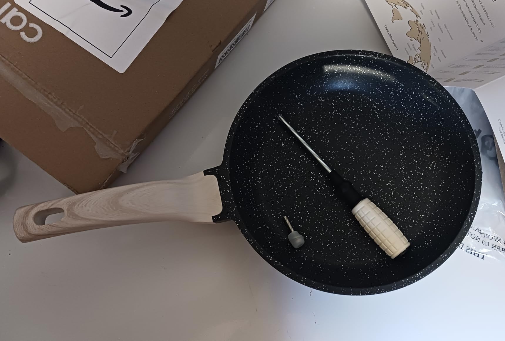 CAROTE Nonstick Frying Pan, 8 Inch Classic Granite Skillet | Kitchen Healthy Non Toxic Stone Cookware, All-Stovetop Compatible, Cool Handle, Easy to Clean, PFOA Free customer photo 2