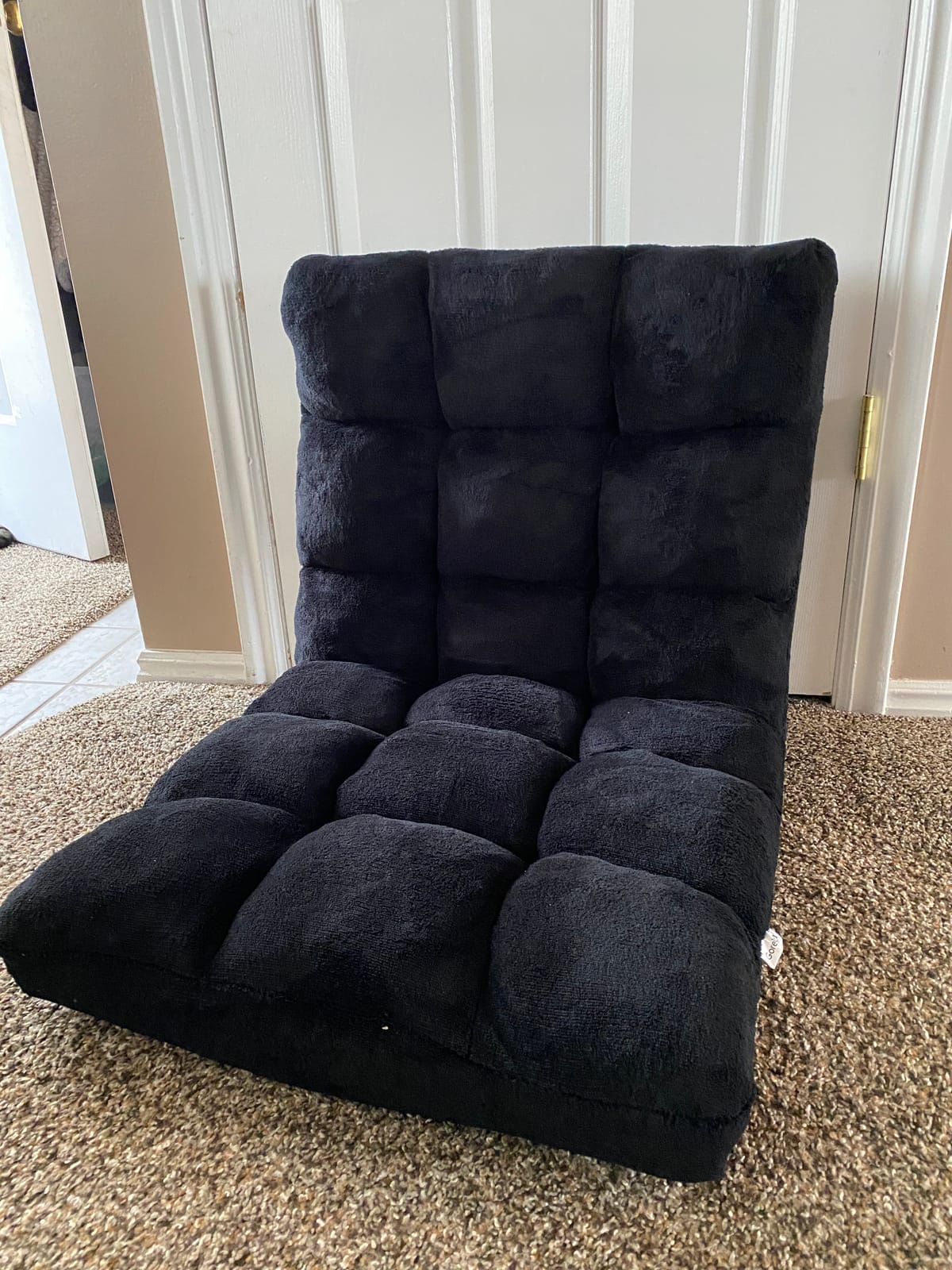 Giantex Folding Floor Chair with Back Support, 14 Adjustable Position, Padded Sleeper Bed, Couch Recliner, Floor Gaming Chair for Adults Meditation Living Room Bedroom, Black customer photo 2