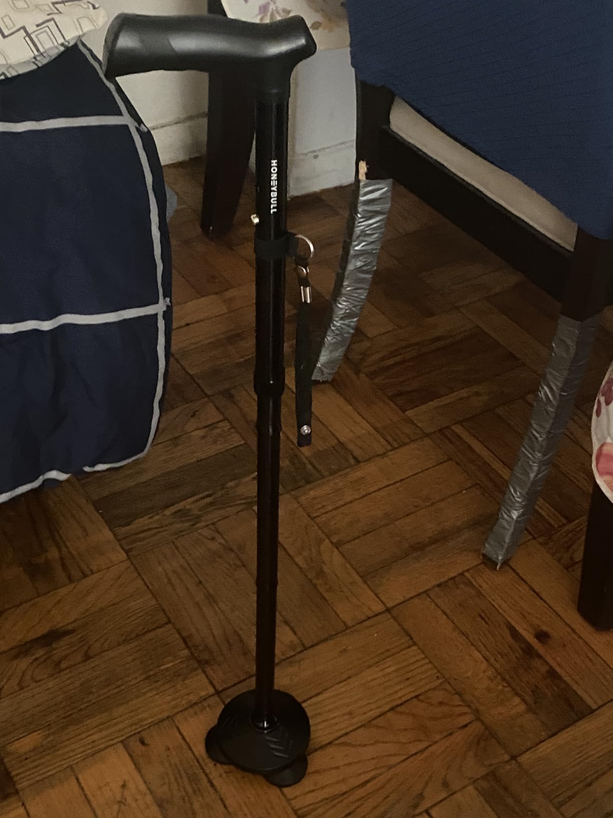 HONEYBULL Walking Cane for Men & Women, Foldable Free Standing Cane | Adjustable Height, Collapsible Design, Heavy-Duty, Pivot Base for Stable Support, Ergonomic Handle customer photo 1