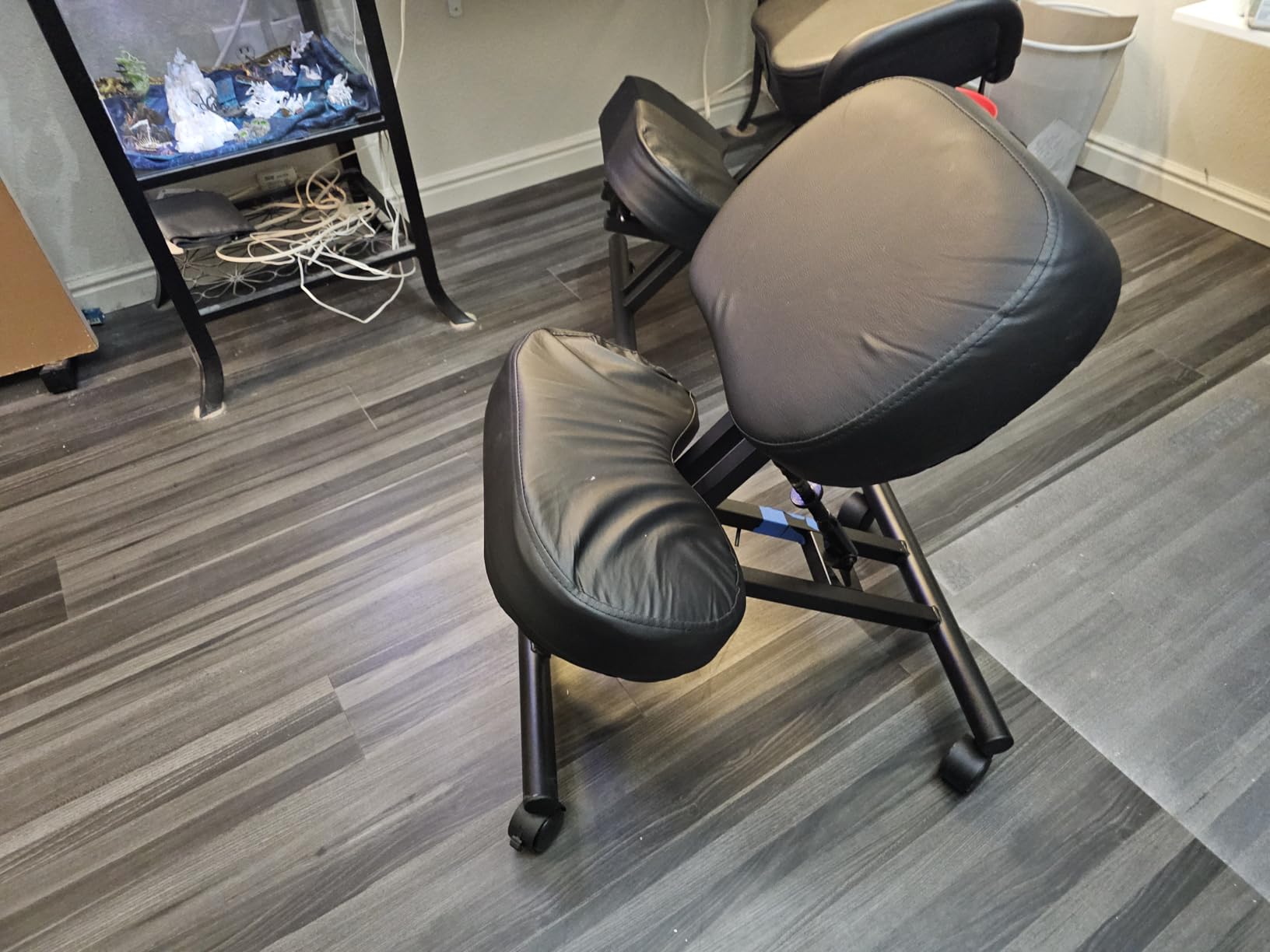 Ergonomic Kneeling Chair, Adjustable Stool for Home and Office - Improve Your Posture with an Angled Seat - Thick Comfortable Moulded Foam Cushions - Brake Casters customer photo 1