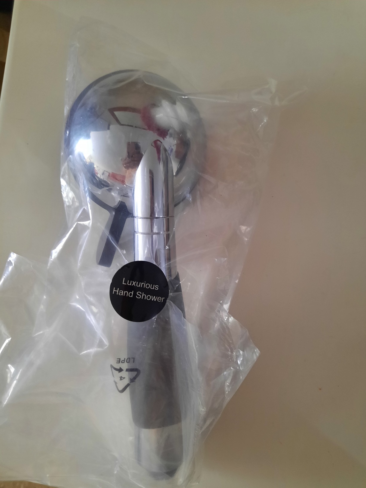YOO.MEE ADA Handheld Shower Head- For Elderly, Parkinson, Arthritis or People Disabled in Action-w/Extra-Large Silicone Switching Device-w/Comfortable Grip Handle-w/Pause Setting-w/Soft Water, Chrome customer photo 1