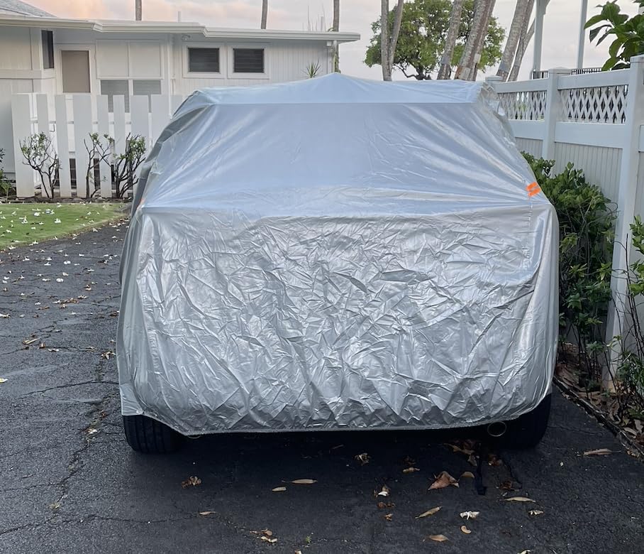 Kayme SUV Car Cover See Vehicle Size Chart for Accurate Fit, Size S4 | Waterproof All Weather Heavy Duty. MDX ZDX, X5 X6, Explorer, Polit etc. Protects Against Sun, Rain, Snow, Dust. Soft Cotton customer photo 2