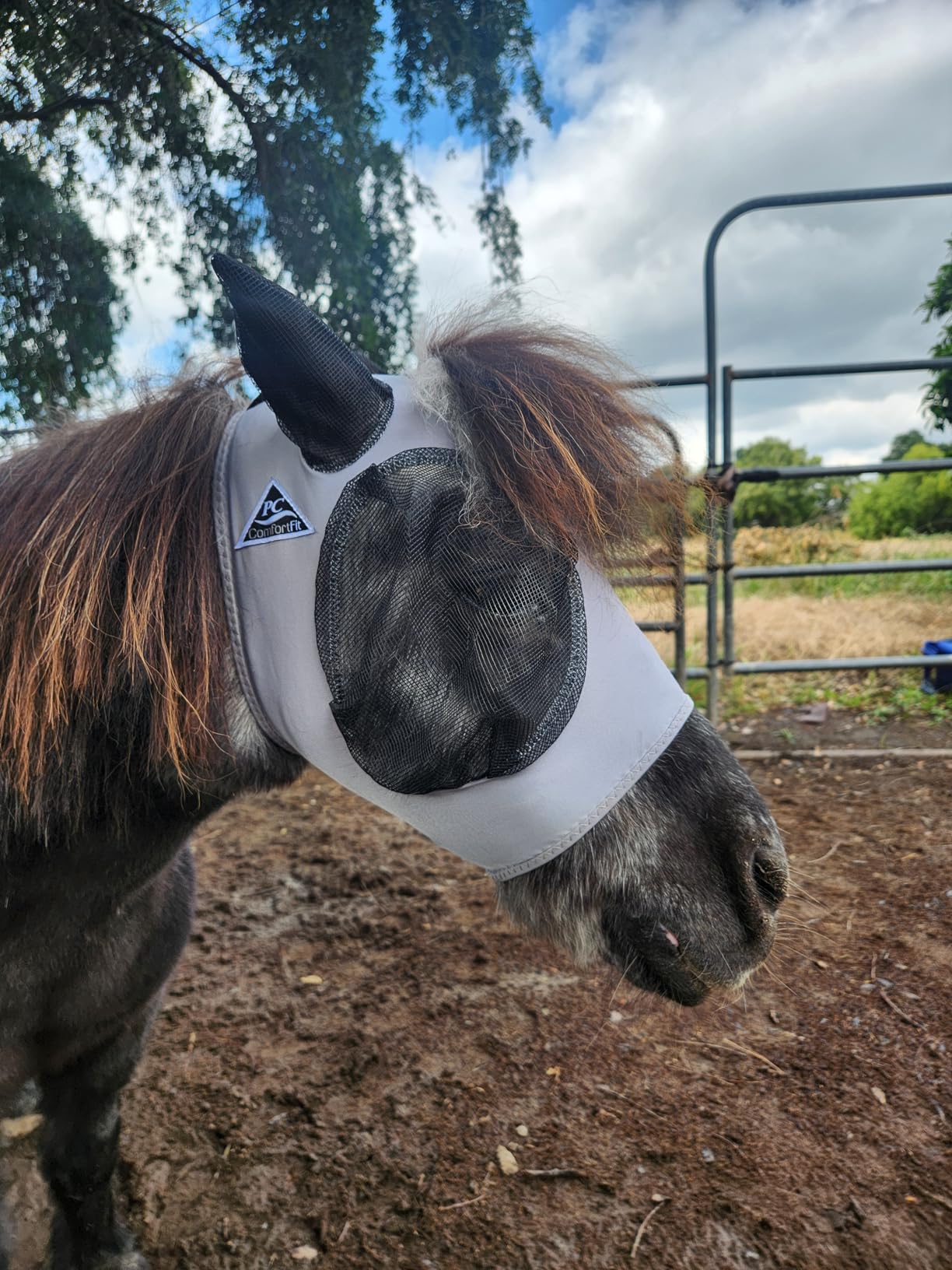 Professional's Choice Comfort-Fit Fly Mask | Smooth, Stretchy Material | Mesh Around the Eyes and Ears Allows for Clear Vision and Keeps Flies and Bugs Away | Pink Horse Size customer photo 2