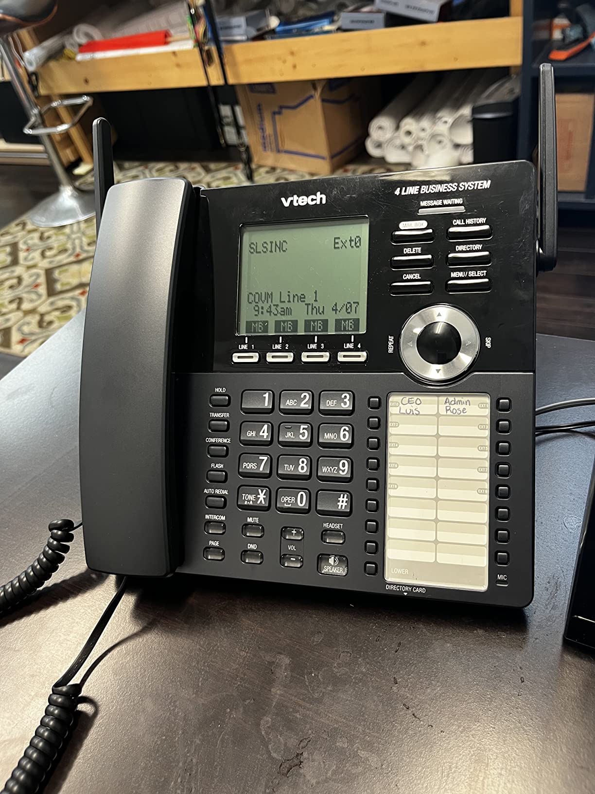 VTech AM18447 Main Console 4-Line Small Business Phone System - Expandable to 10 Stations, Digital Answering Machine, Auto Attendant, Intercom & Custom Music on Hold, Black customer photo 1