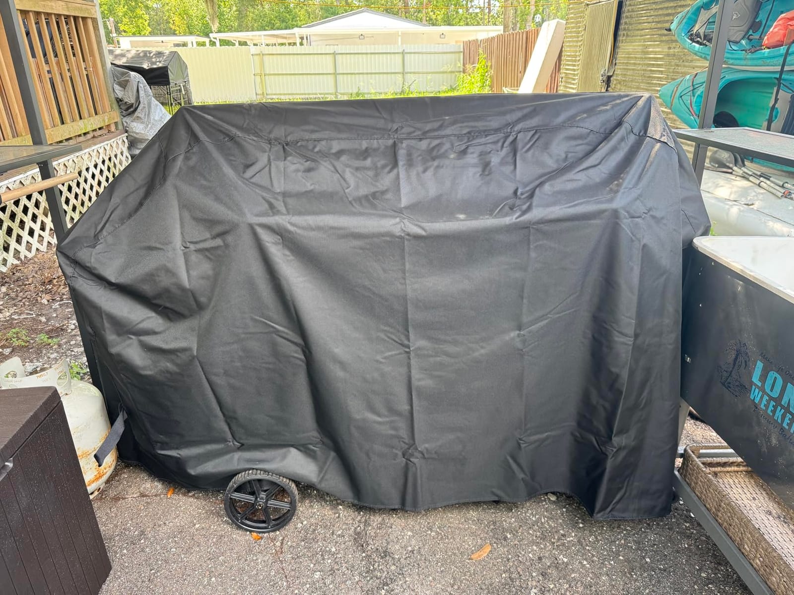 SunPatio 55 Inch Grill Cover for Outdoor Grill Heavy Duty Waterproof, Black | UV & Fade Resistant, All Weather Protection customer photo 2