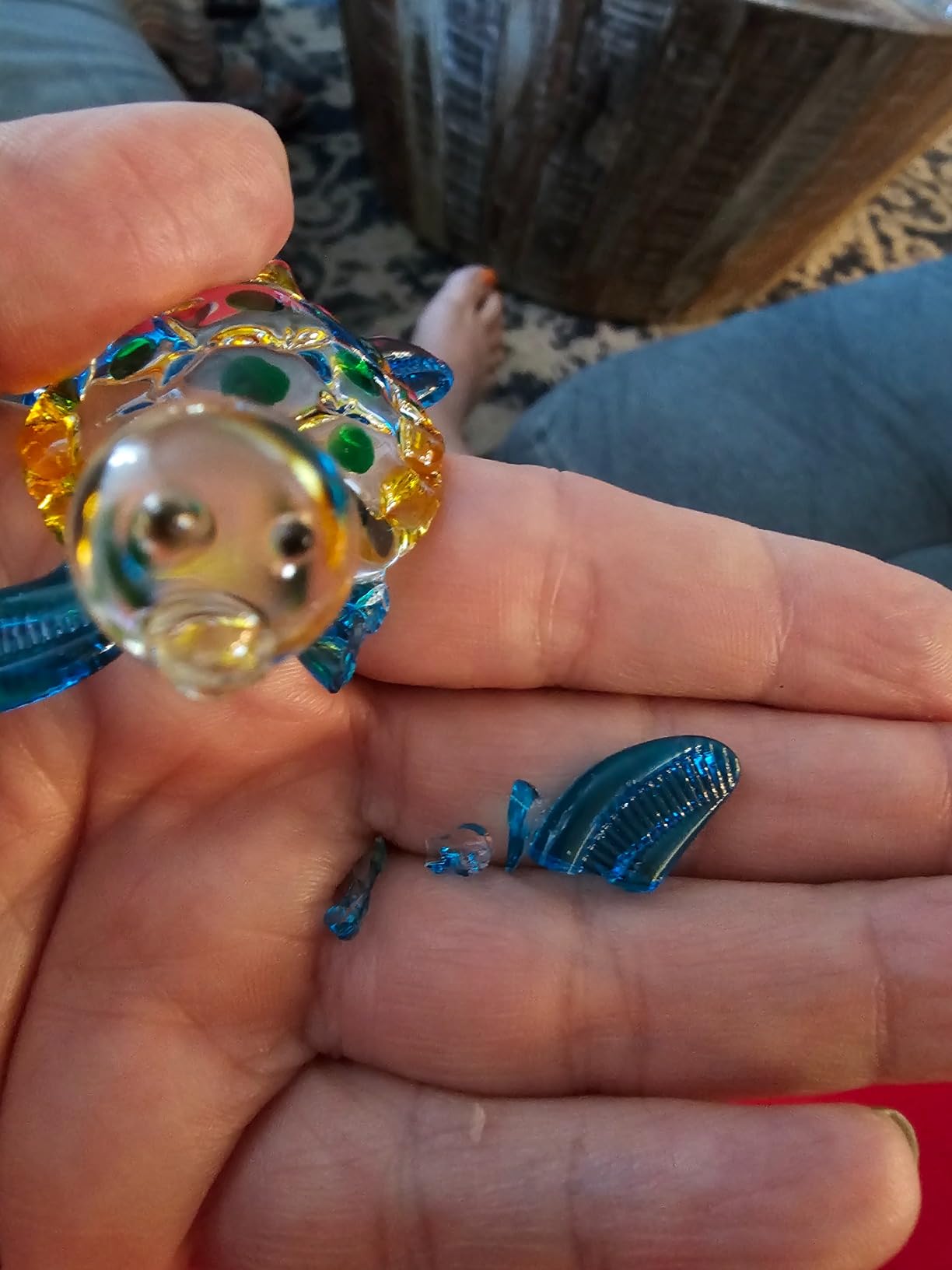 Hand Blown Art Glass, Sea Turtle Animal Figurine - Decorative Home Decor Collectible, Display Only, Unique Decorative Gift, Turtle Art Glass Blown customer photo 2