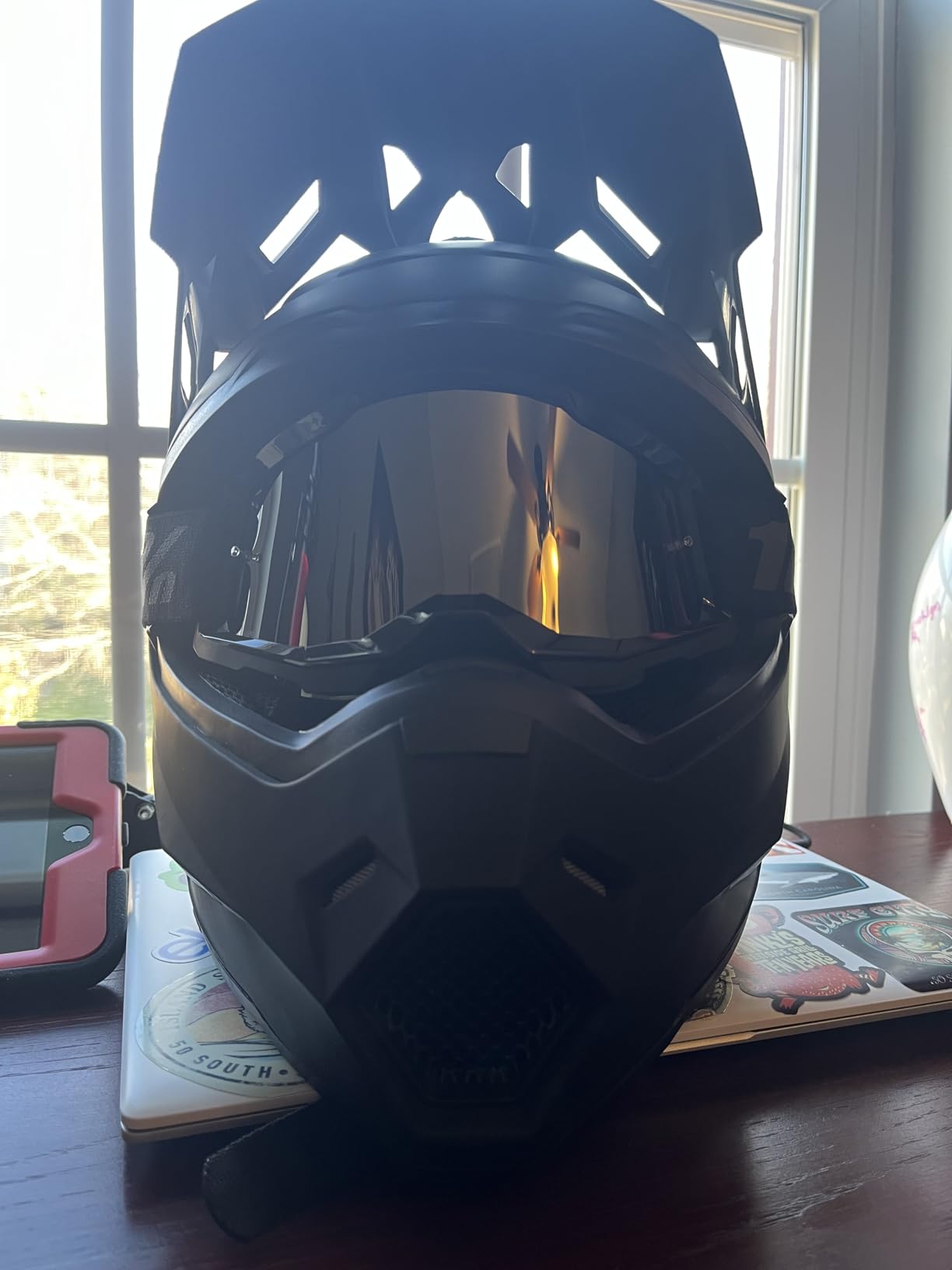 1Storm Adult Motocross Helmet BMX MX ATV Dirt Bike Four Wheeler Quad Motorcycle Full Face Helmet Racing Style: HF801 Matt Black customer photo 2