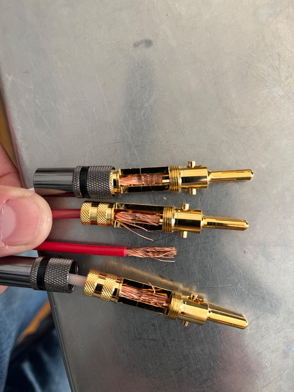 Blue Jeans Cable Canare 4S11 Speaker Cable, Ultrasonically-Welded Bi-Wire Terminations, Assembled in USA (20 Foot, Two Bananas to Four Bananas) customer photo 1