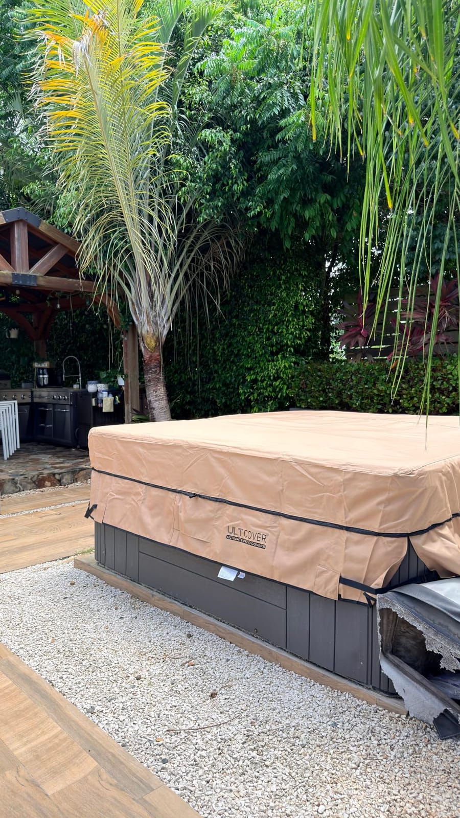 ULTCOVER Waterproof Square Hot Tub SPA Cover 95 inch | Heavy Duty 600D Polyester, UV Resistant, Hot Tub Hard Cover Protector customer photo 2