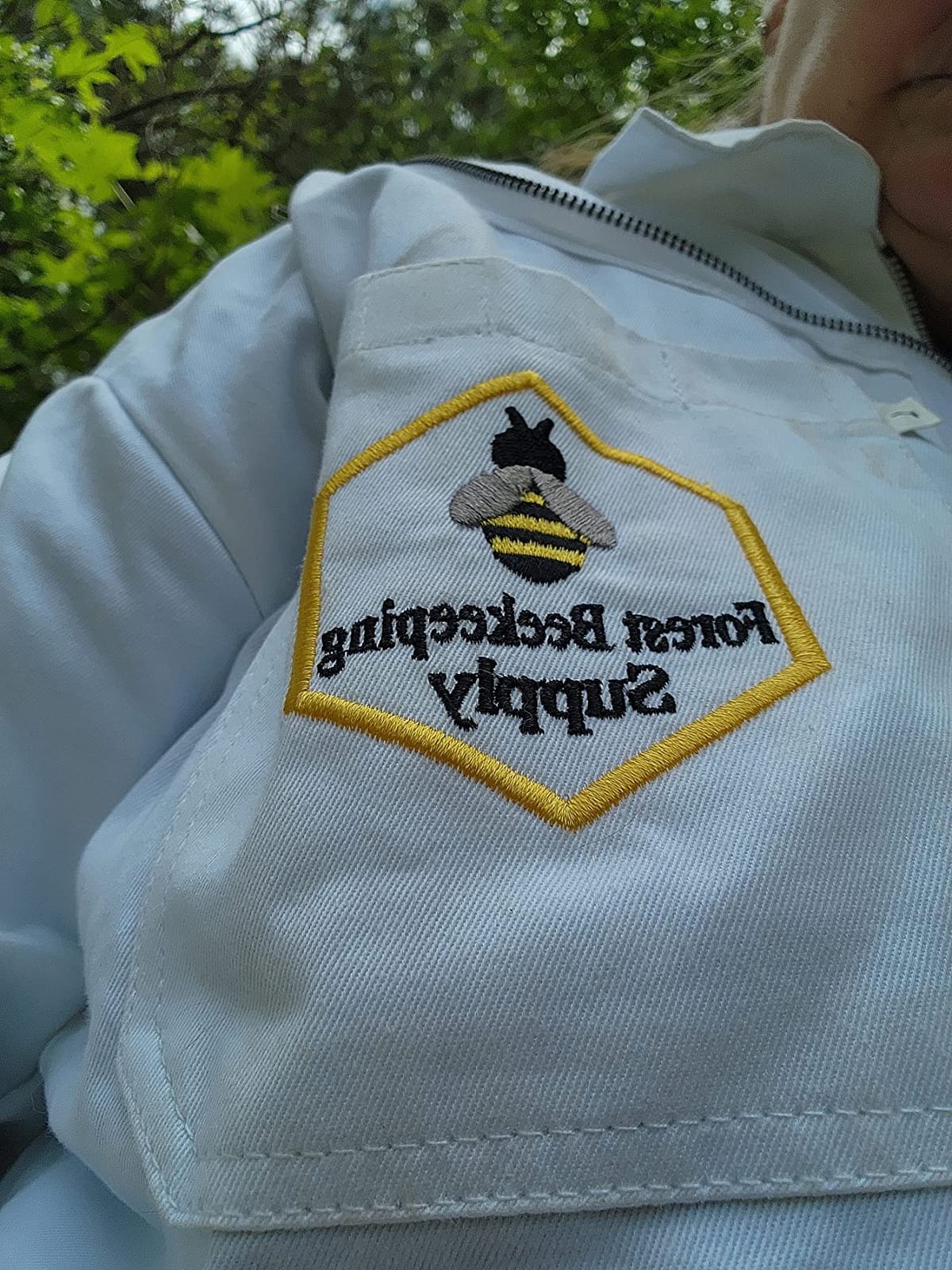 Professional Bee Suit with Gloves - Premium Cotton Beekeeper Suit, includes Detachable Fencing Veil & Goatskin Bee Gloves, Complete Protective Gear Kit - 2XL customer photo 1