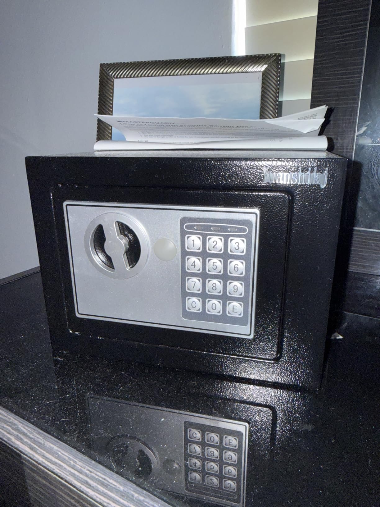 Yuanshikj Small Steel Security Safe Box with Keypad, Key; 0.23 CuFt, Black | Electronic Digital Secure Hidden for Home Dorm Apartment Hotel Office Cash Jewelry Storage customer photo 1