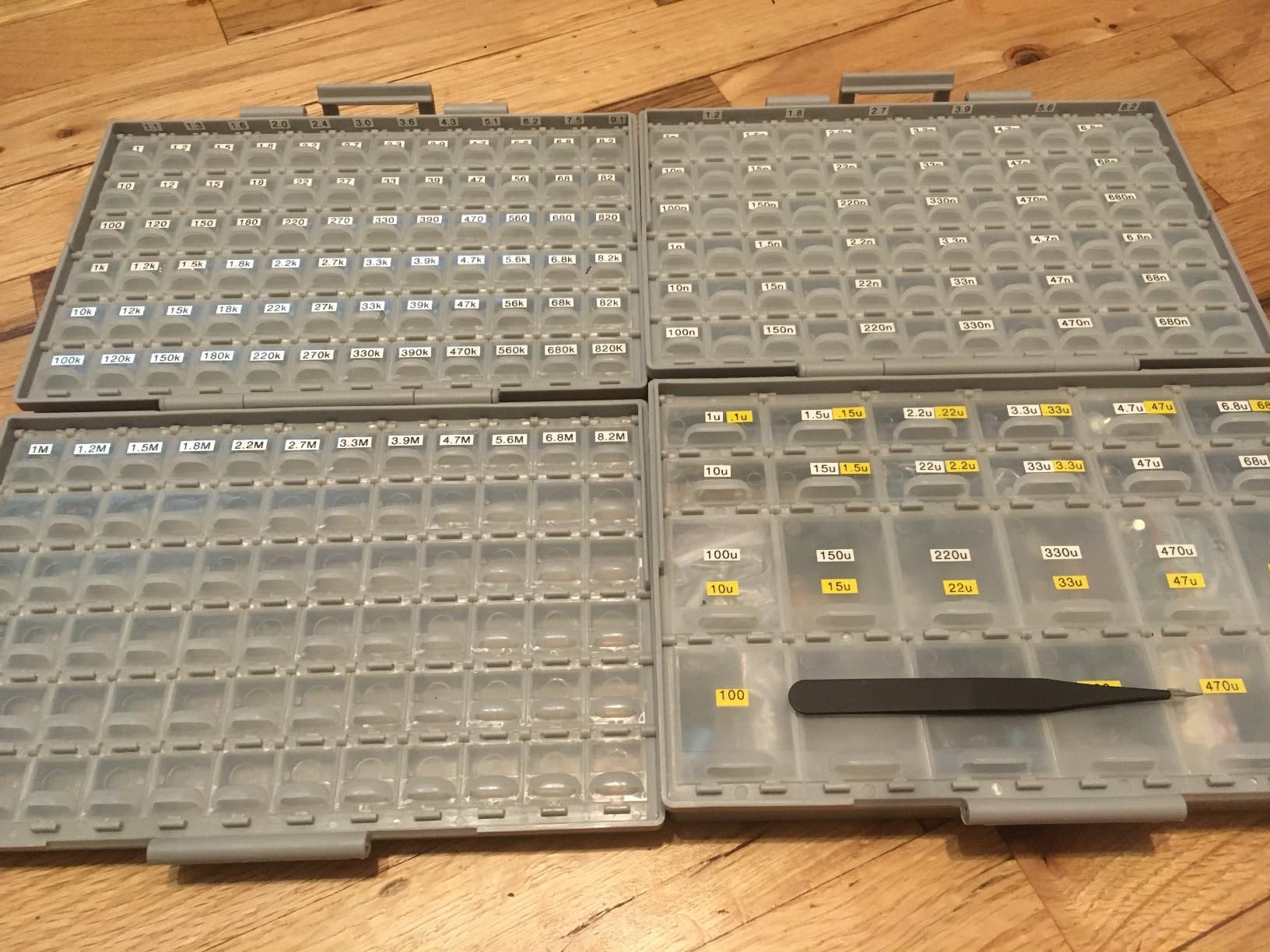 AideTek BOXALL96 96 Lids Enclosure SMD SMT Parts Organizer Surface Mount Box Labels customer photo 2