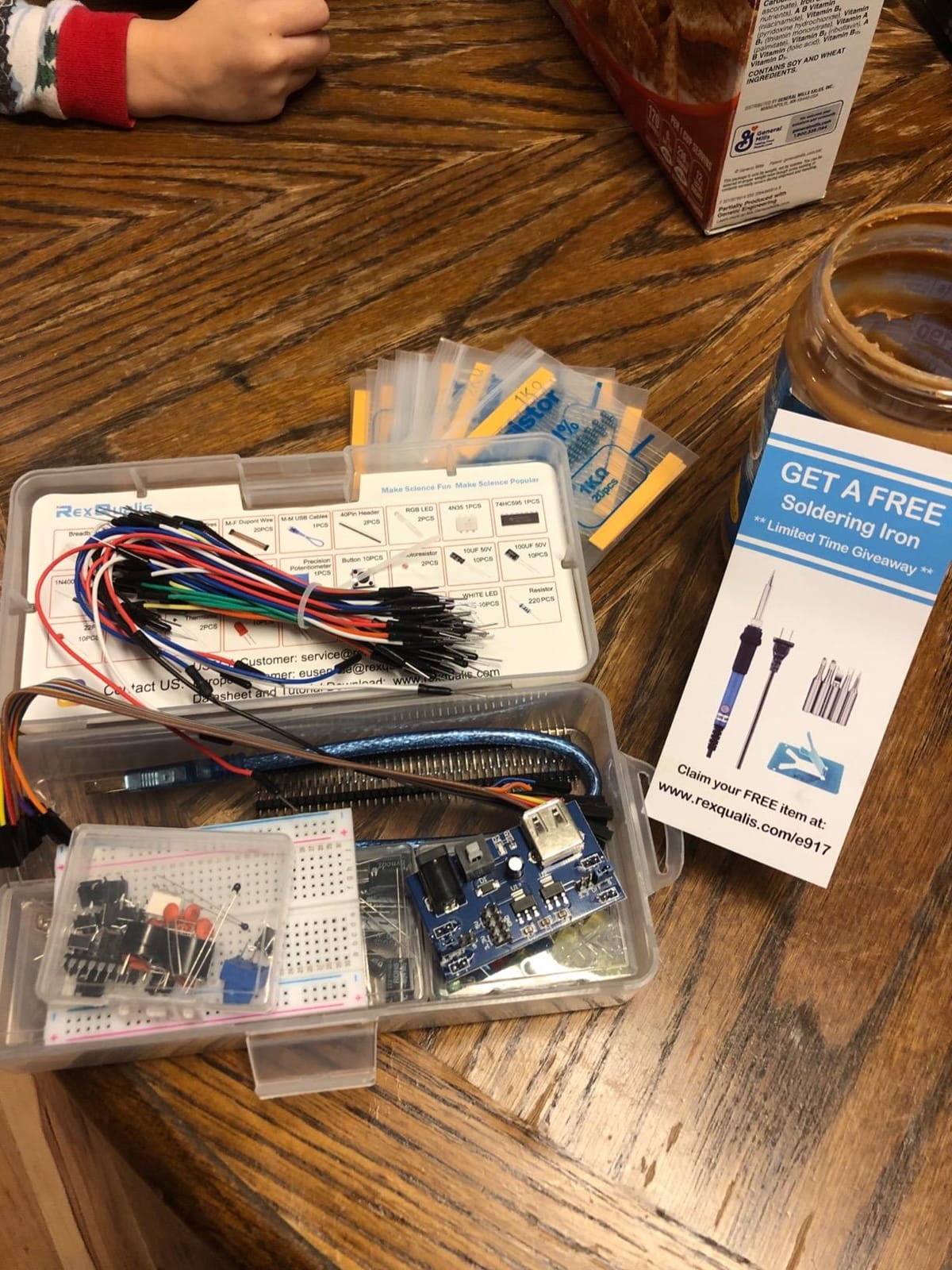 REXQualis Electronics Basic Kit w/Power Supply Module, Breadboard, Jumper Wire, LED,Resistor, comes with more than 300pcs sensors and components for fun and simple electronic projects. customer photo 2
