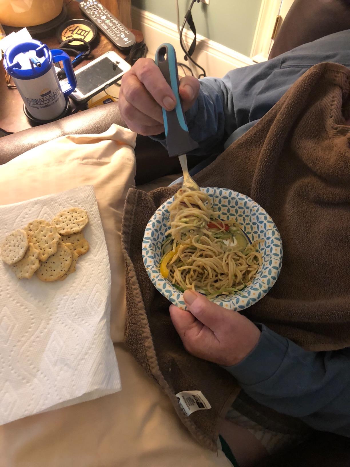 BUNMO Adaptive Utensils for Elderly - Blue Adaptive Weighted Utensils for Hand Tremors, Parkinsons, Arthritis - Handicap Silverware Built Up Flatware for Adults - Assistive Eating Cutlery customer photo 2
