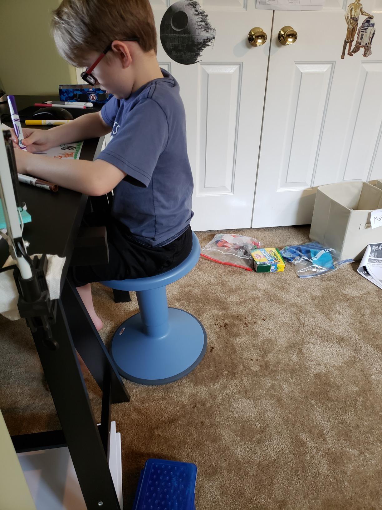 ECR4Kids SitWell Wobble Stool, Adjustable Height, Active Seating, Orange | GREENGUARD Gold Certified, 13 years + customer photo 1