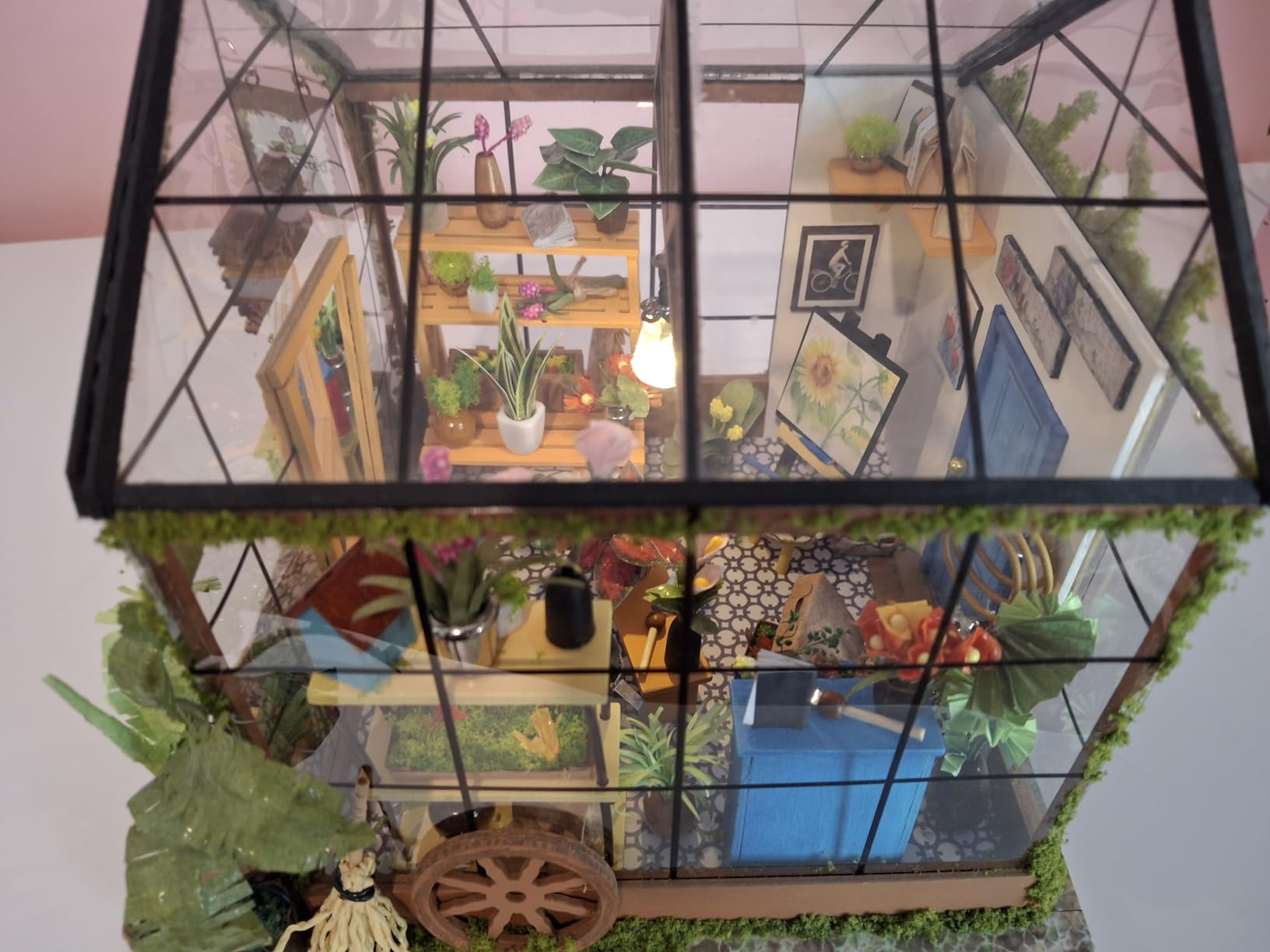 Greenhouse DIY Miniature Dollhouse Kit Creative Gift for Adults | 1:18 Scale Cathy's Flower House with LED Light, Wooden 3D Puzzle Model Kit, Diorama Craft Set for Home Decor Display customer photo 1