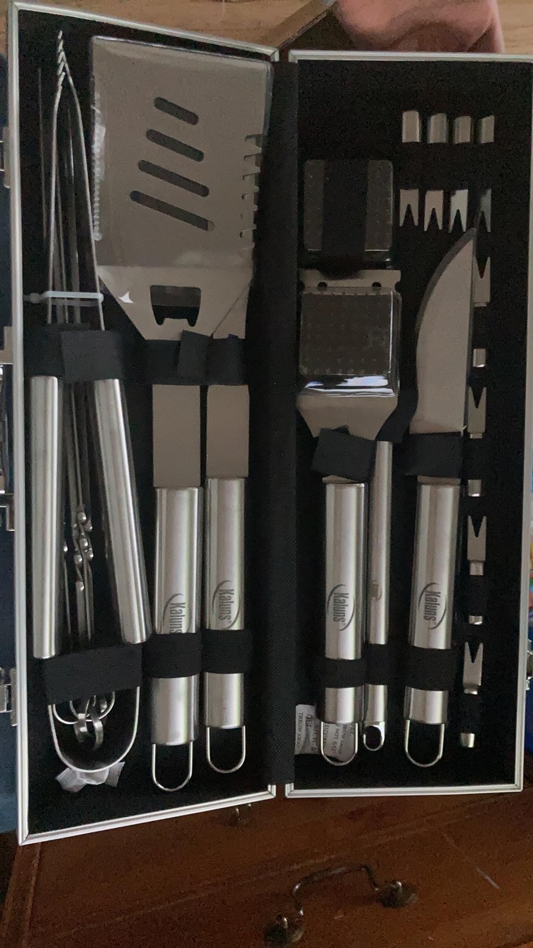 Kaluns Grilling Accessories, Gifts for Men Christmas Grilling Gifts for Dad, Heavy Duty Stainless Steel BBQ Grill Tools Set for Outdoor Grill with Aluminum Case and Apron, Birthday Gifts for Men Dad customer photo 1