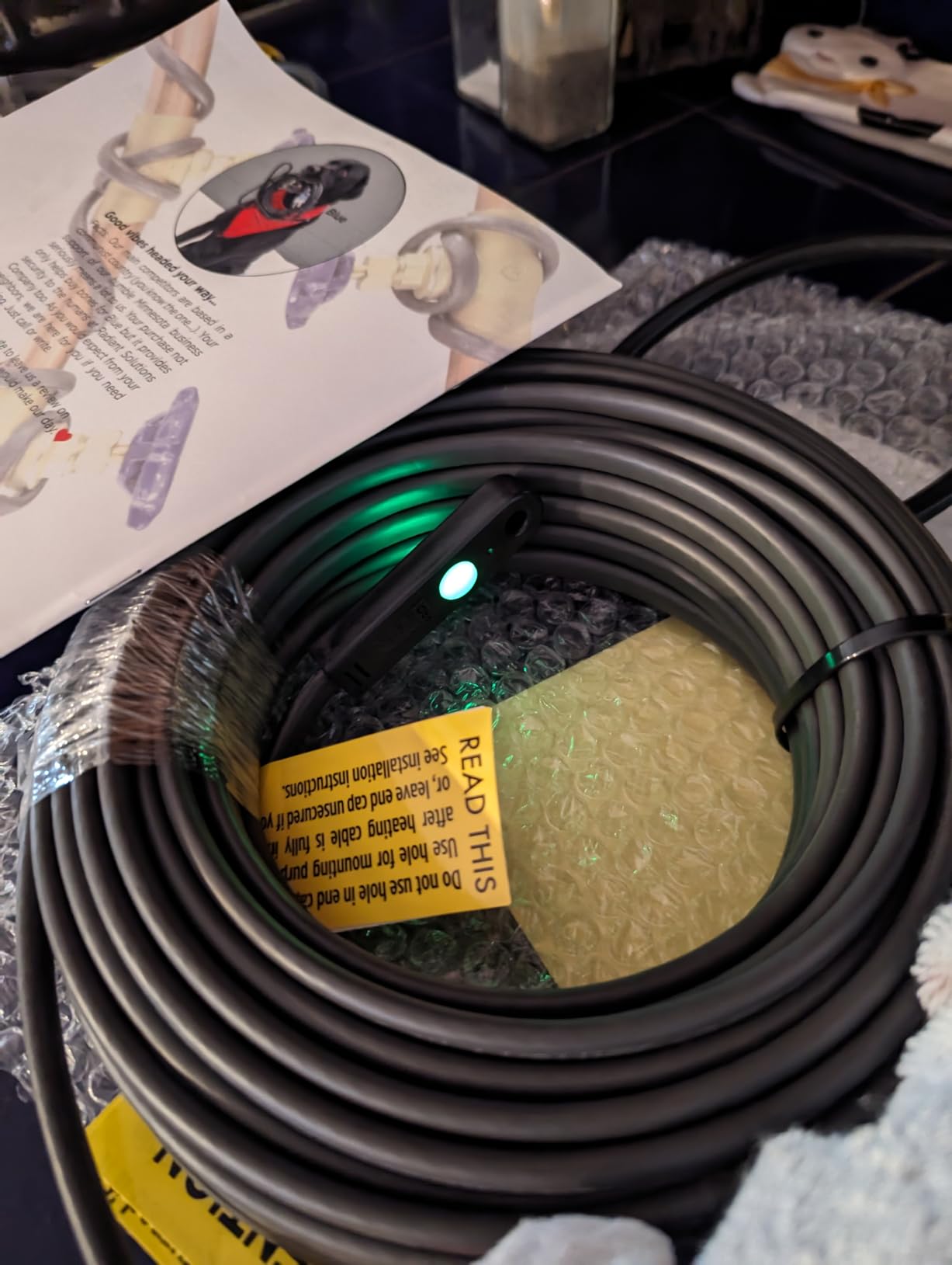 Radiant Solutions Company Intelligent Heat Tape for Water Pipe Freeze Protection - with GlowCap, Built-in Thermostat, Tape Included, 10-yr Warranty, Heavy-Duty, Self-Regulating, 120V (18 Ft) customer photo 1