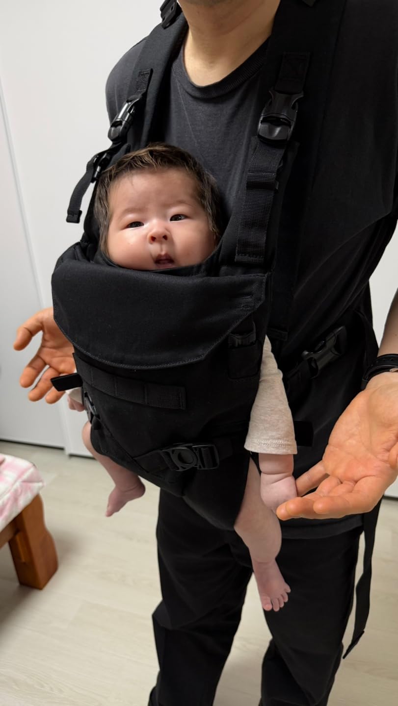 Tactical Baby Gear Tactical Baby Carrier for Dads - Black Camo | Ergonomic, hip-healthy carrier for infants and toddlers from 8-33 lb, designed for comfortable hands-free carry customer photo 1