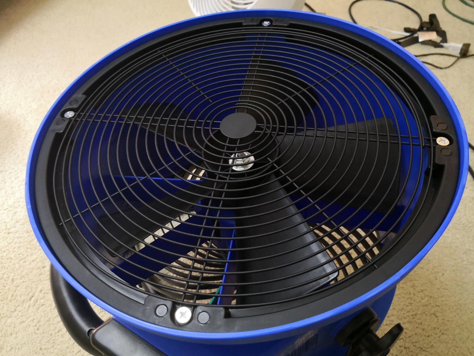 XPOWER FC-300 Heavy Duty Industrial High Velocity Whole Room Air Mover Air Circulator Utility Shop Floor Fan, Variable Speed, Timer, 14 inch, 2100 CFM, Black, Blue customer photo 2