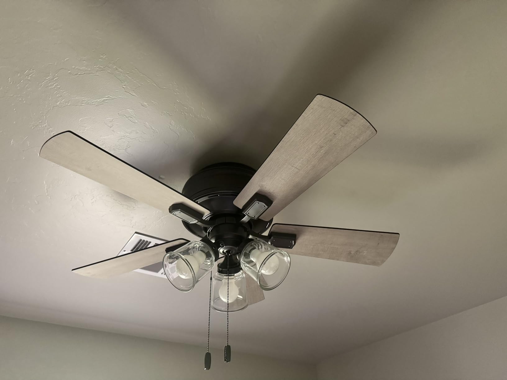 Hunter Crestfield, Indoor, Ceiling Fan, Quiet, 42 inch, Noble Bronze | with LED Lights and Pull Chain, Low Profile Flush Mount, 5 Blades, For Bedroom, Living Room, Kitchen, 52153 customer photo 1