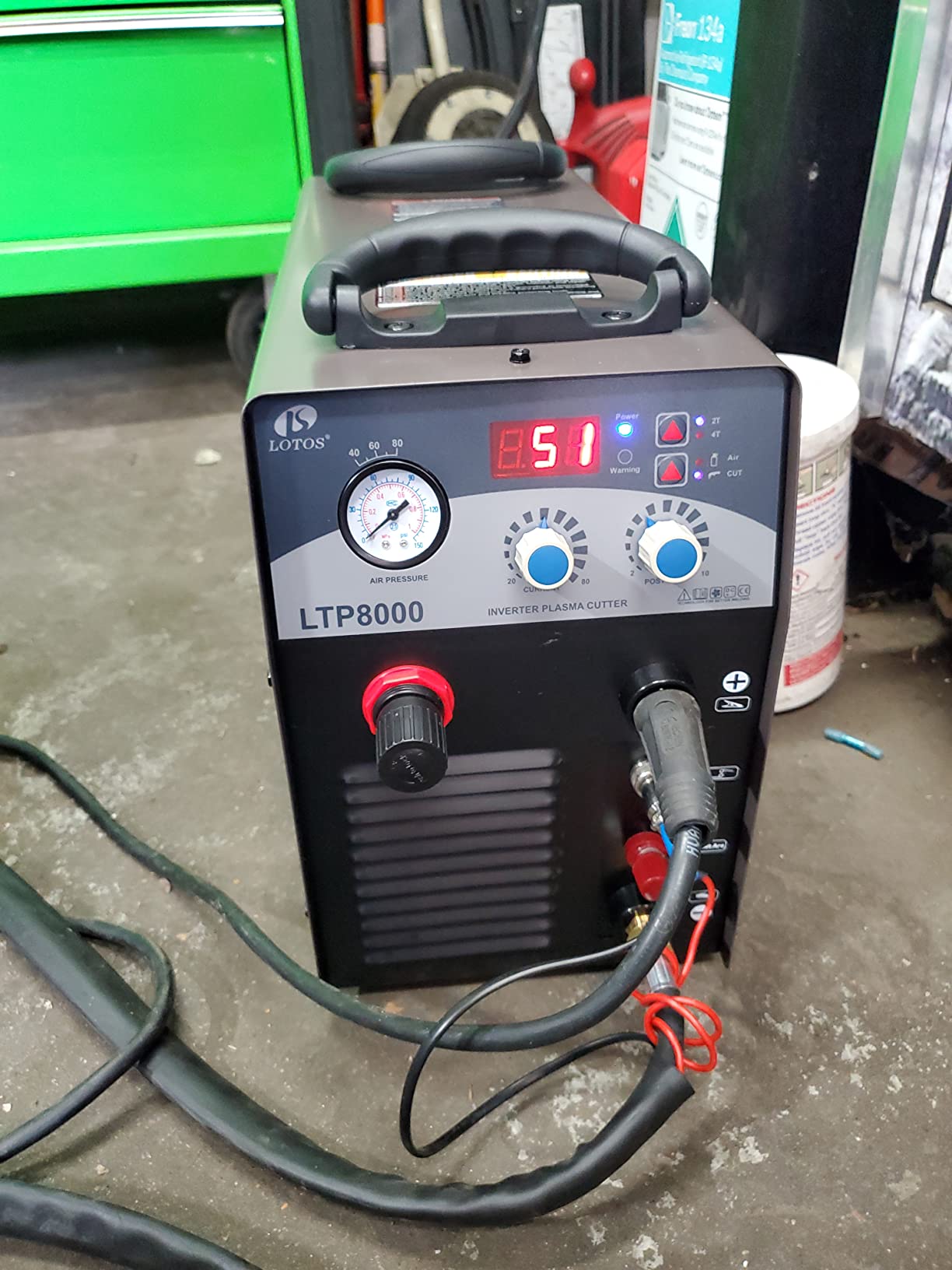 Lotos LTP8000 80 A Plasma Cutter with Pilot ARC Metal Cutter, 1 inch Clean Cut, Brown customer photo 1