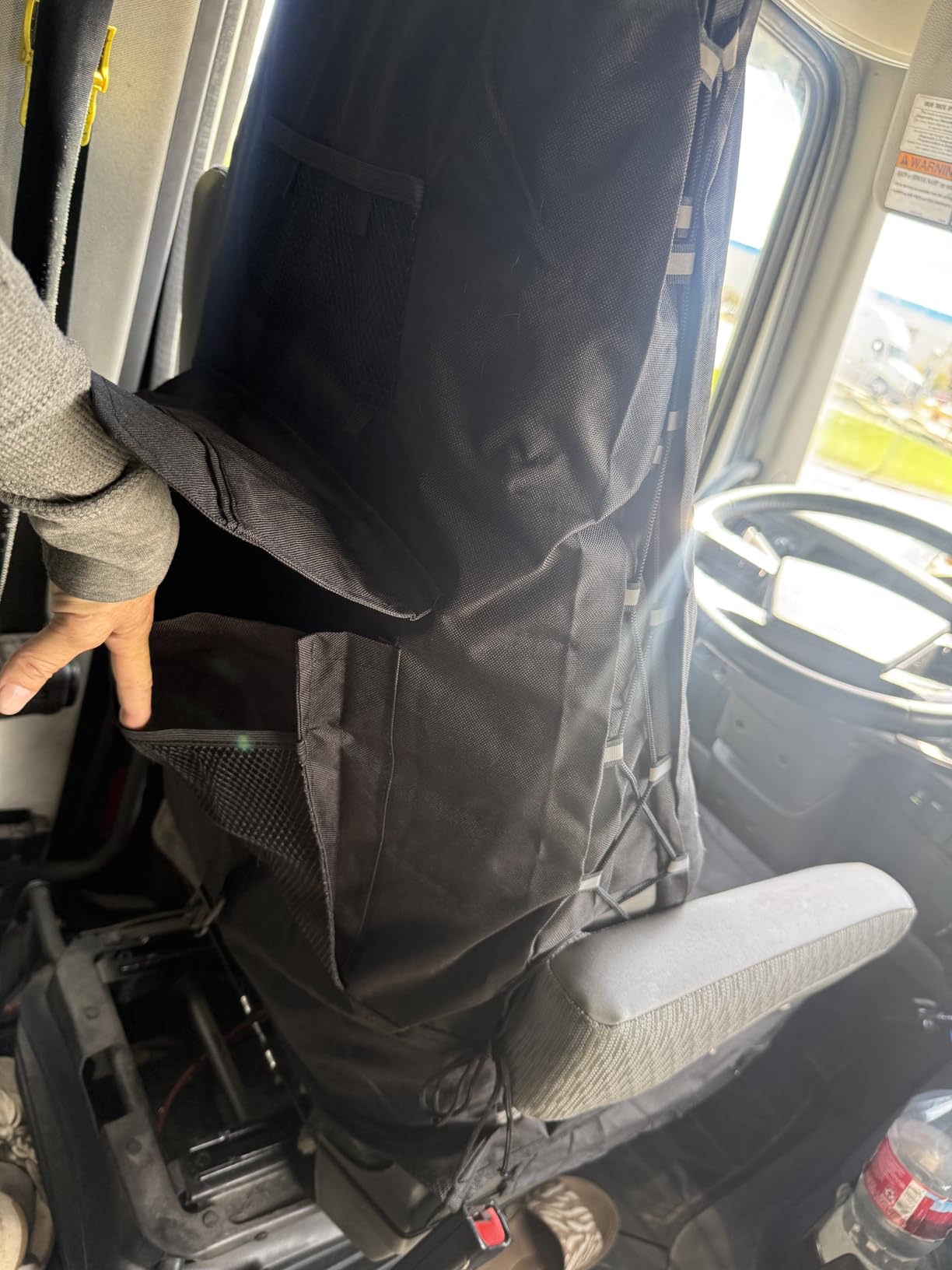 TIROL Semi Truck Seat Covers Heavy Duty Canvas Seat Covers for Trucks | Waterproof, Bucket, Truck Seat Cover Compatible With Freightliner, Cascadia, Peterbilt, Kenworth, Volvo, Work Truck, 2PCS customer photo 2