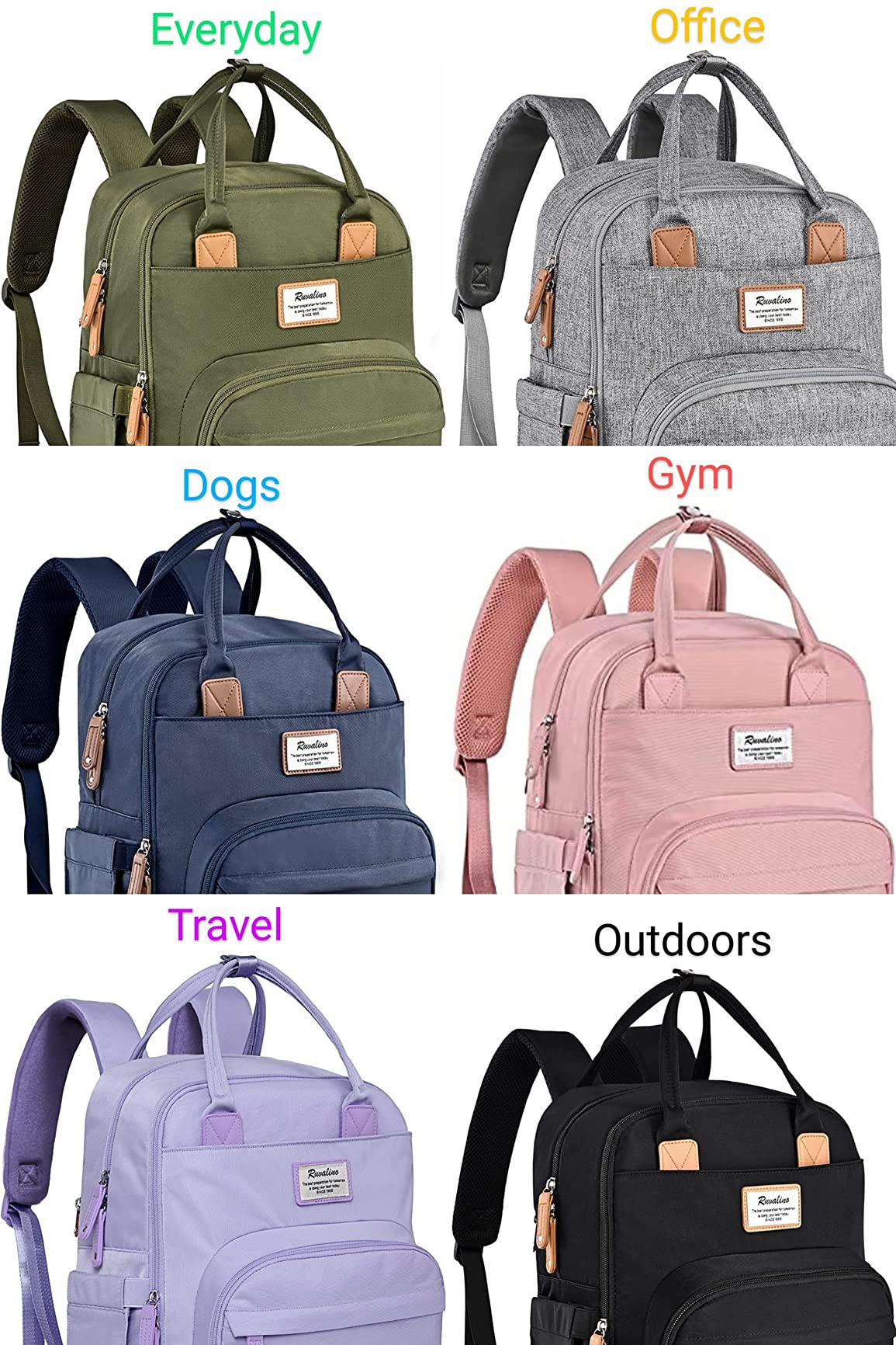 RUVALINO Diaper Bag Backpack-Multifunction Travel Baby Diaper Bag with Changing Pad, Insulated Bottle Holders & Pacifier Case, Large Capacity, Waterproof, Gray customer photo 1
