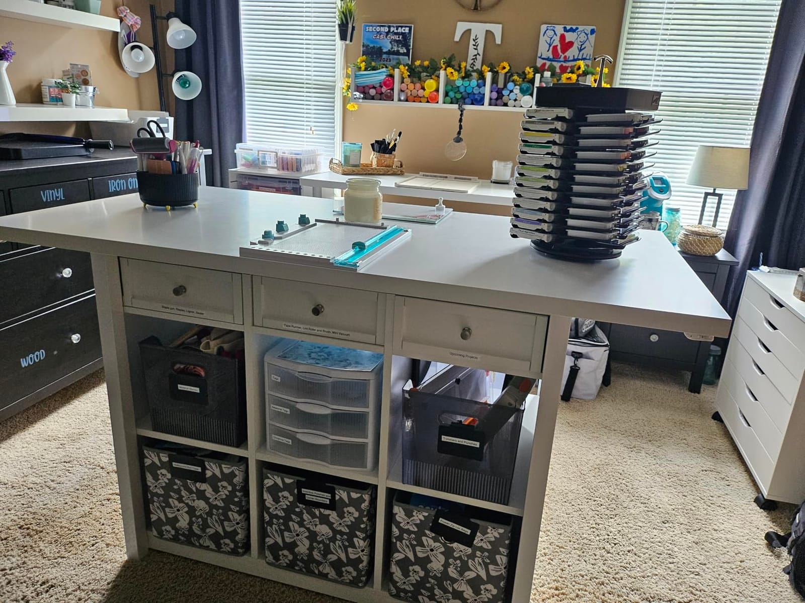 Sauder Craft Pro Series Craft Table/Pantry cabinets, White finish customer photo 2