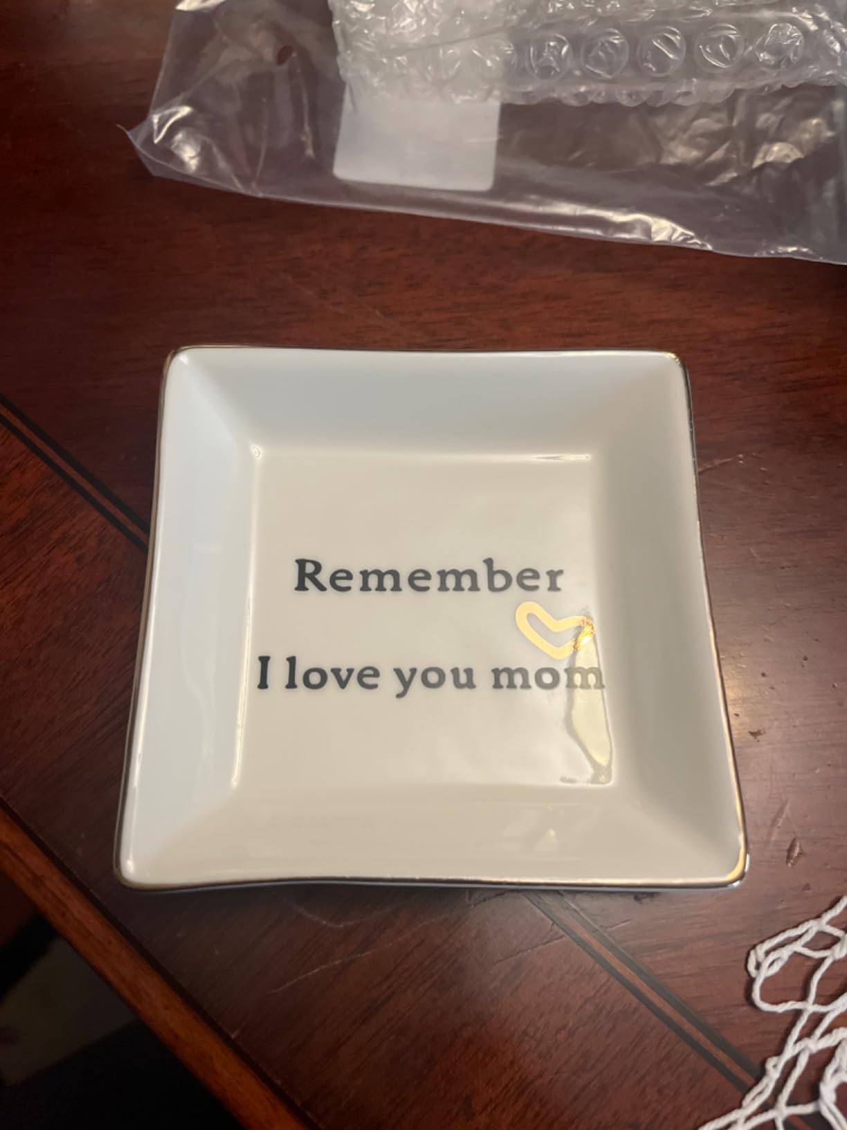 HOME SMILE Ceramic Ring Dish Jewelry Tray-Mom Gifts, Remember I Love You Mom - Mother's Day Birthday Gifts for Mom customer photo 2