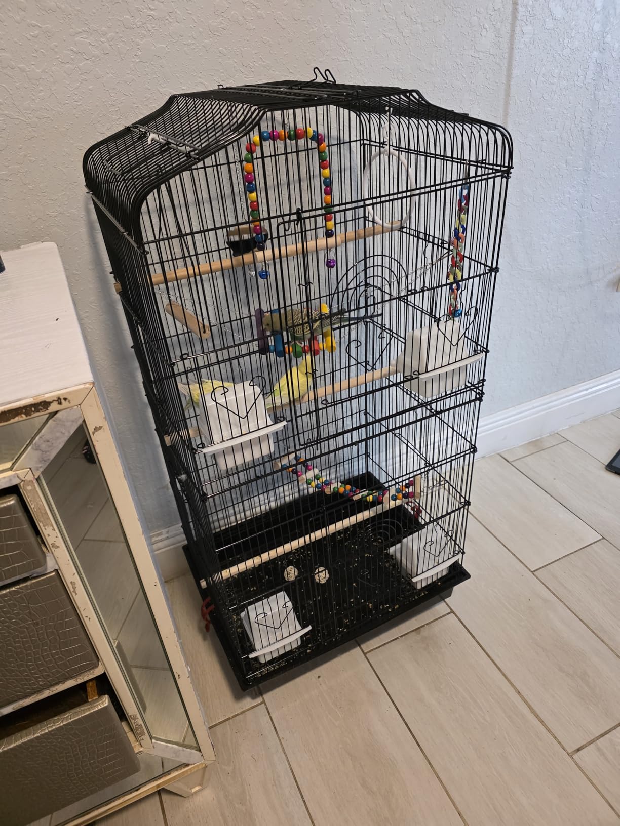 Yaheetech 41-inch Open Top Medium Bird Cages for Parakeets Finches Canaries Lovebirds Small Quaker Parrots Cockatiels Budgie Green Cheek Conure Travel Pet Flight Birdcage customer photo 1