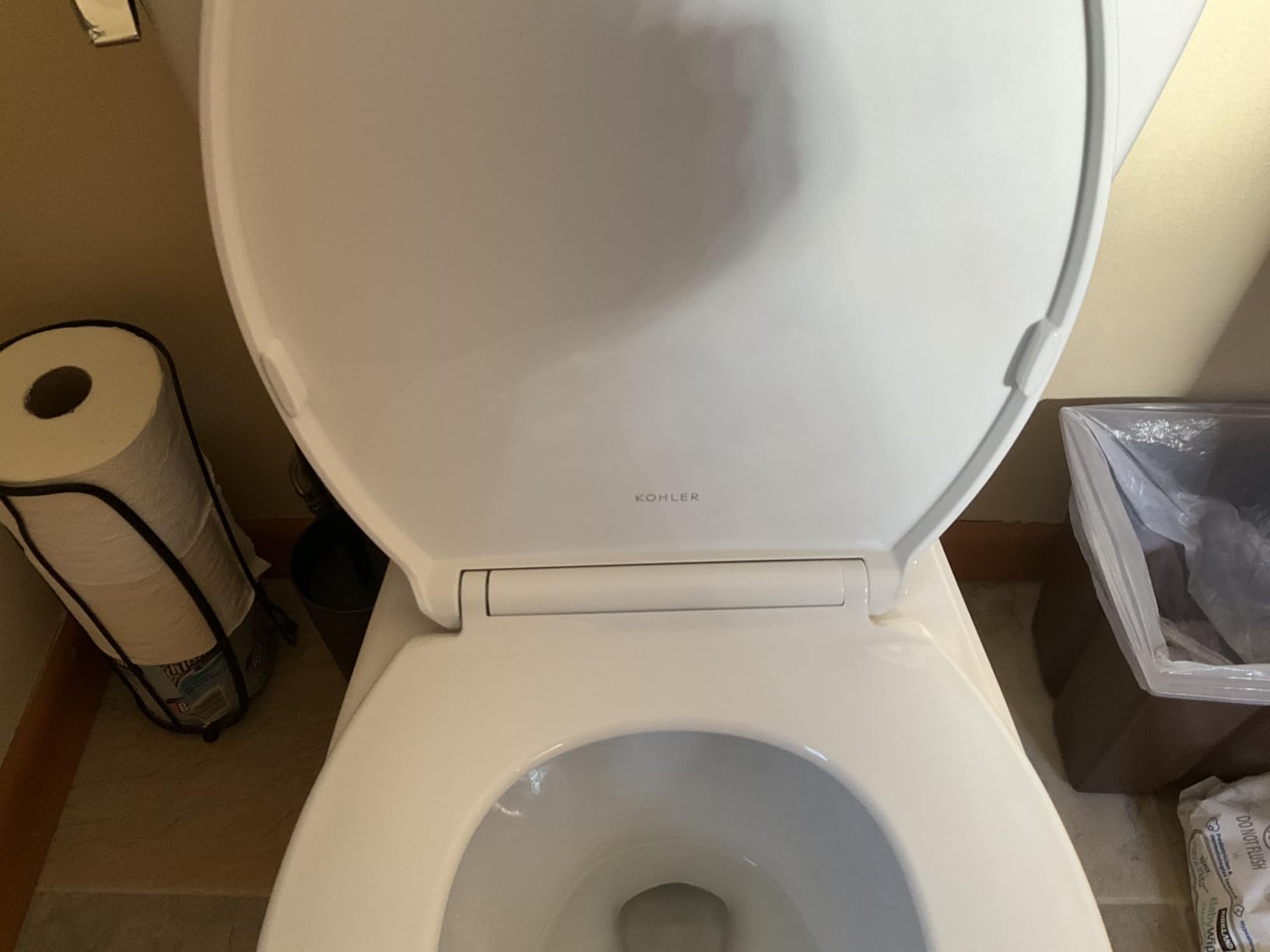 KOHLER Brevia Slow Close Elongated Toilet Seat, White | 20110-0, Grip-Tight Bumpers, Quiet Close, Quick-Attach Hardware customer photo 1