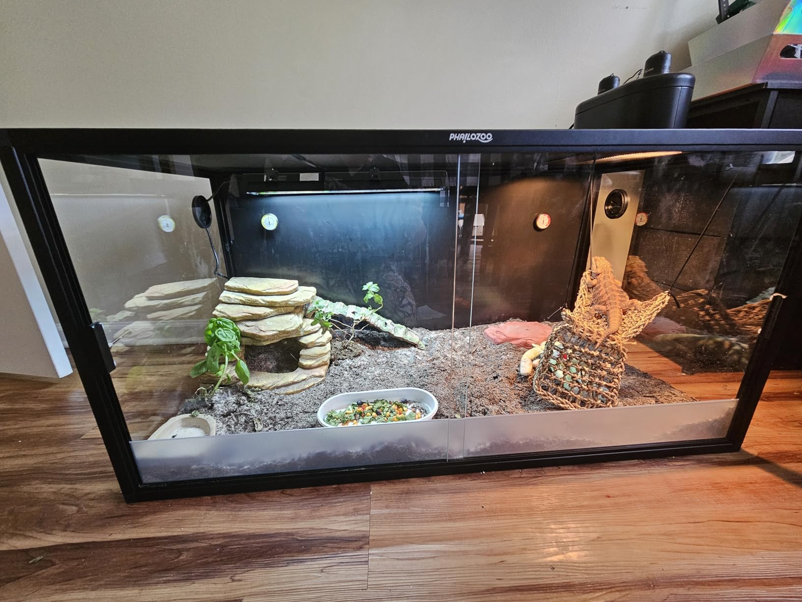 REPTI ZOO Dual Reptile Light Fixture for Reptile Dome UVB Lamp Fixture Dual Reptile Reflector Dome Lamp Cap Combo Integration Design Heat Lighting Lamp Kit customer photo 2