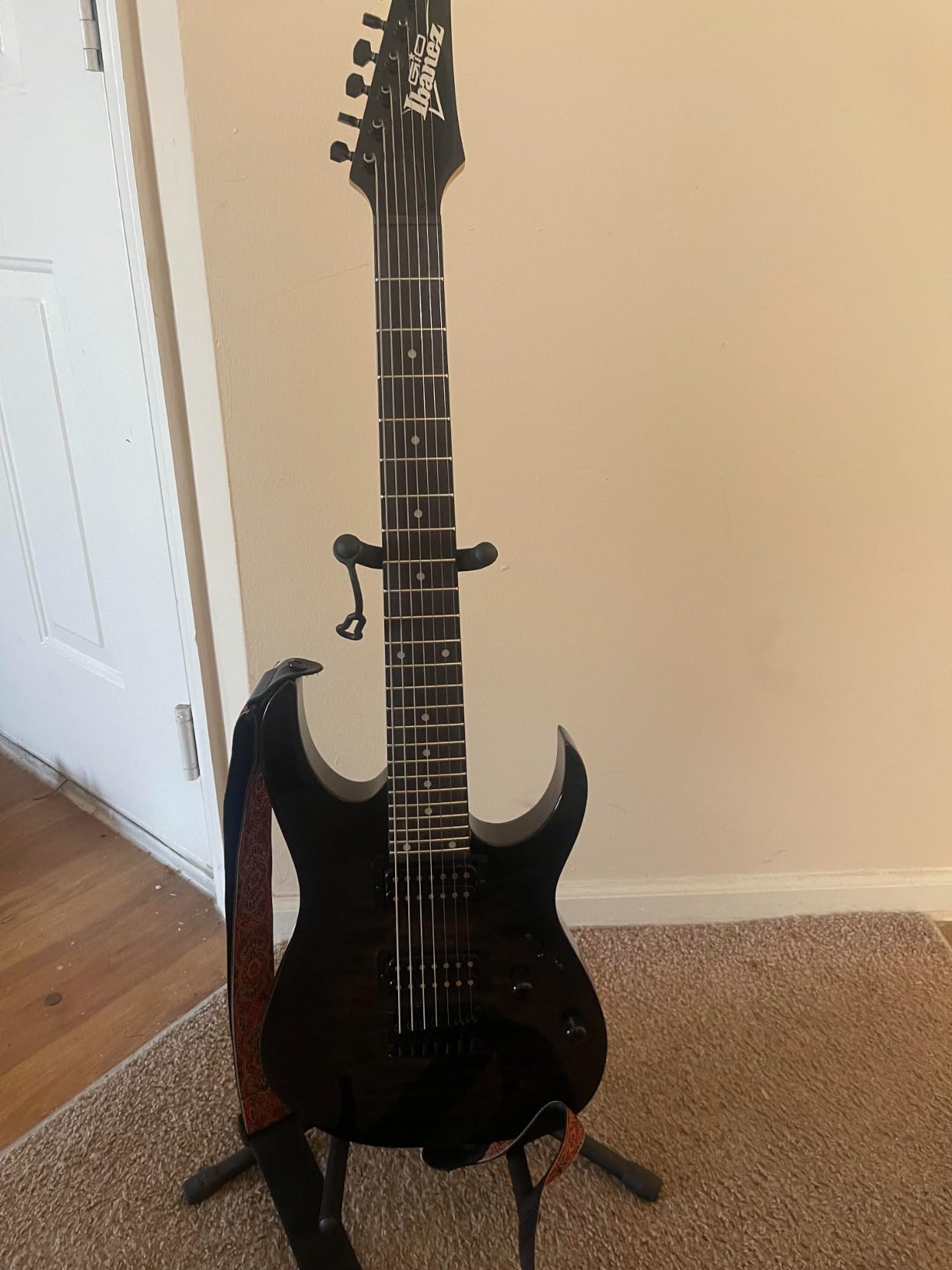 Ibanez GRG7221 Meter- Metallic Light Blue | 7-string electric guitar with maple fretboard, HH pickup configuration and hardtail bridge customer photo 2